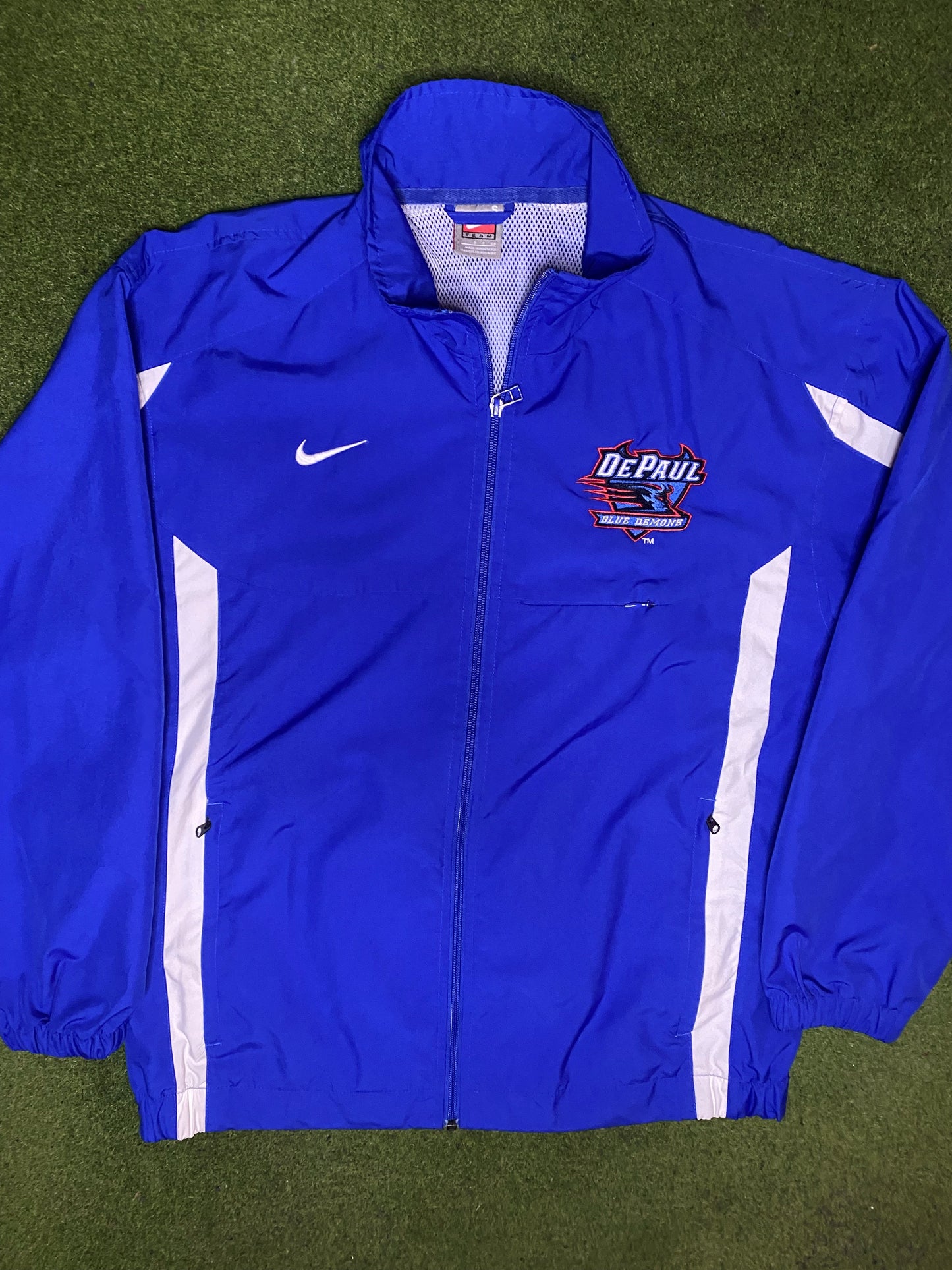 00s Depaul Blue Demons - Vintage College Jacket (Small) - Gametime Vintage