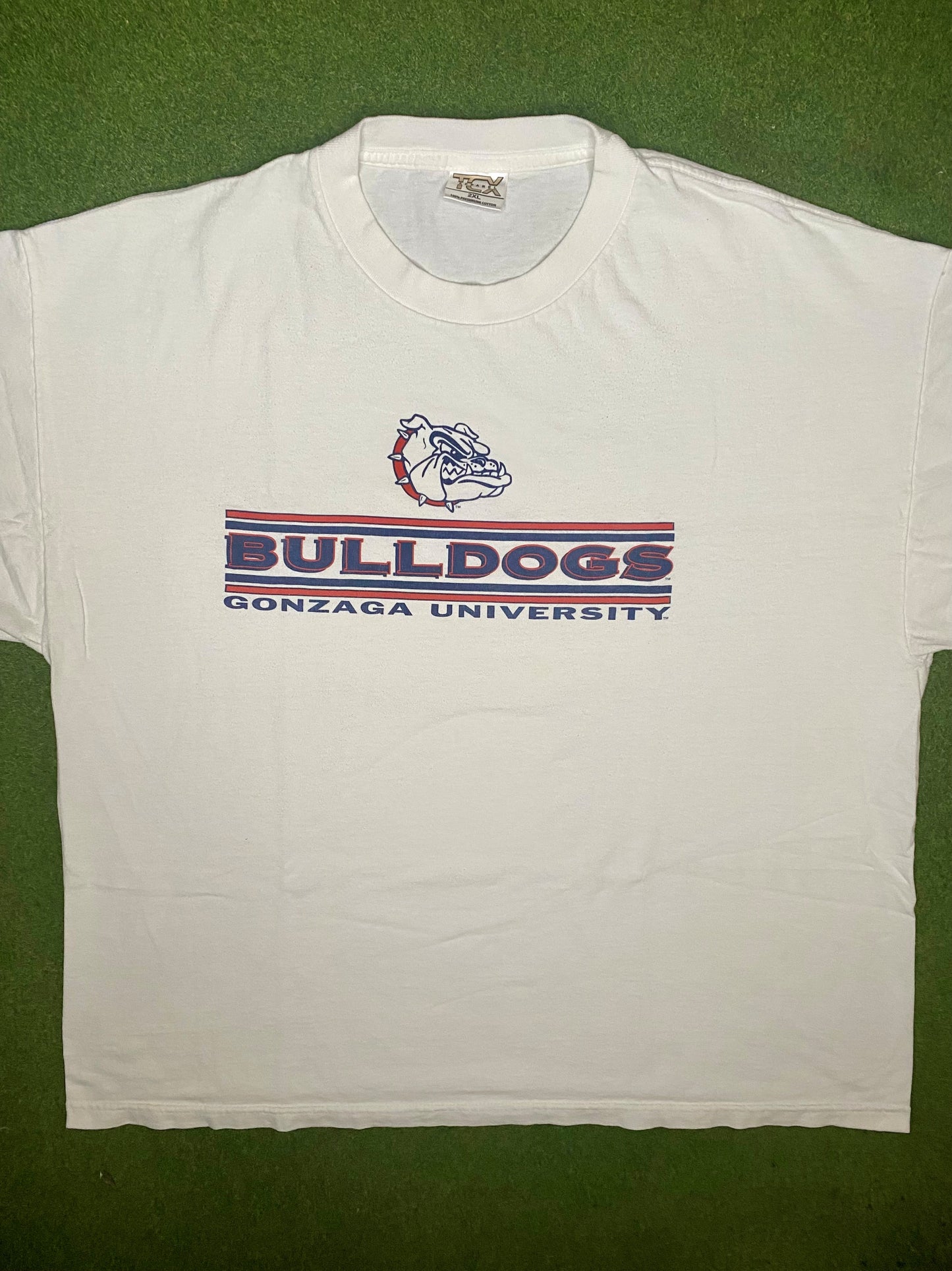 2000 年代冈萨加大学斗牛犬队 - 复古大学 T 恤 (2XL)
