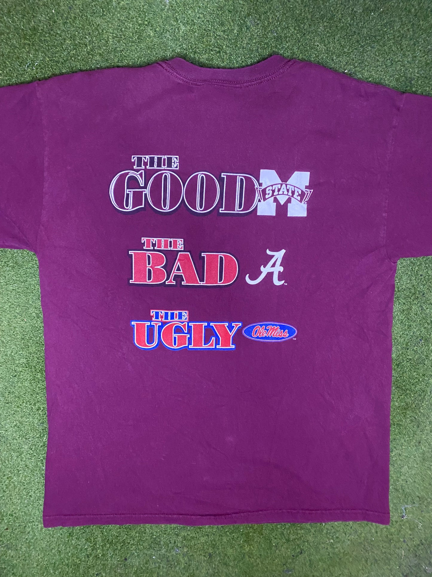 00s Mississippi State Bulldogs - The Good, The Bad, The Ugly - Vintage College T-Shirt (Large) - Gametime Vintage