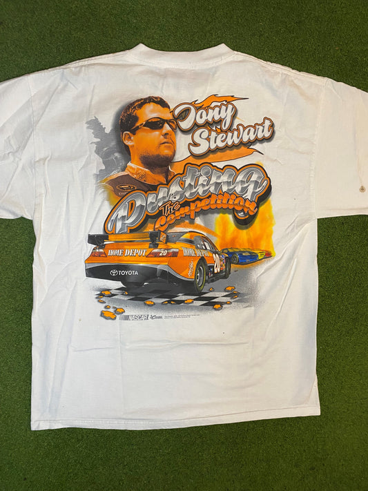 00s Tony Stewart - The Columbus Comet - Double Sided - Vintage NASCAR Shirt (Large) - Gametime Vintage