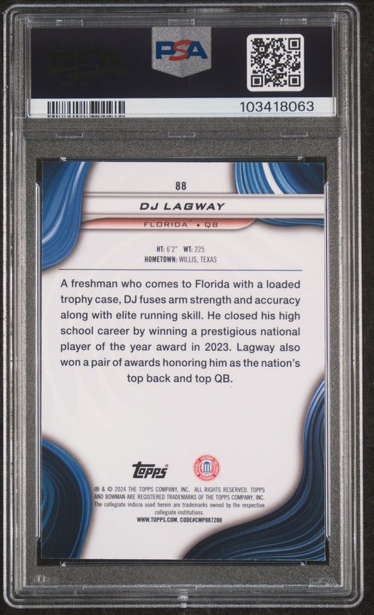 Graded 2024 Topps Bowman Best University DJ Lagway #88 Rookie RC Football Card PSA 10 Gem Mint