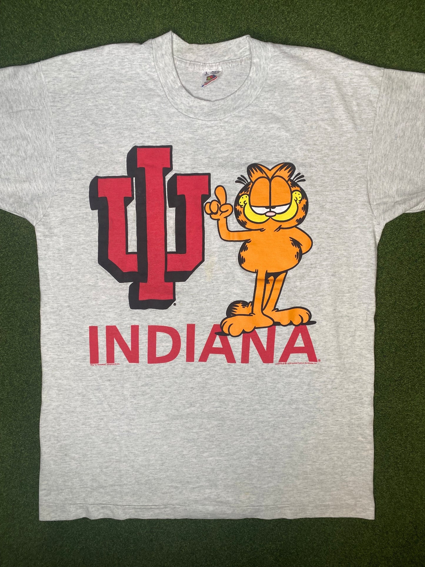 Hoosiers de Indiana de 1972 - Garfield - Camiseta universitaria vintage (talla L)