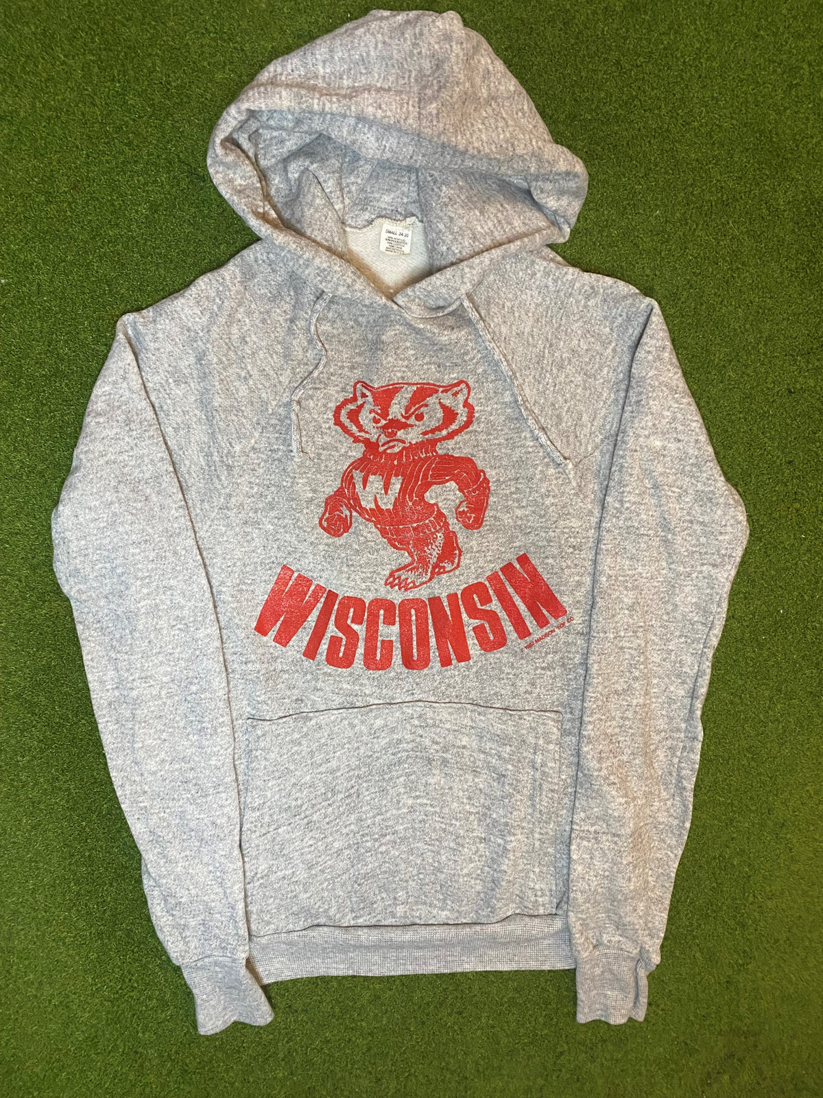 1982 Wisconsin Badgers - Vintage College Hoodie (Small) - Gametime Vintage
