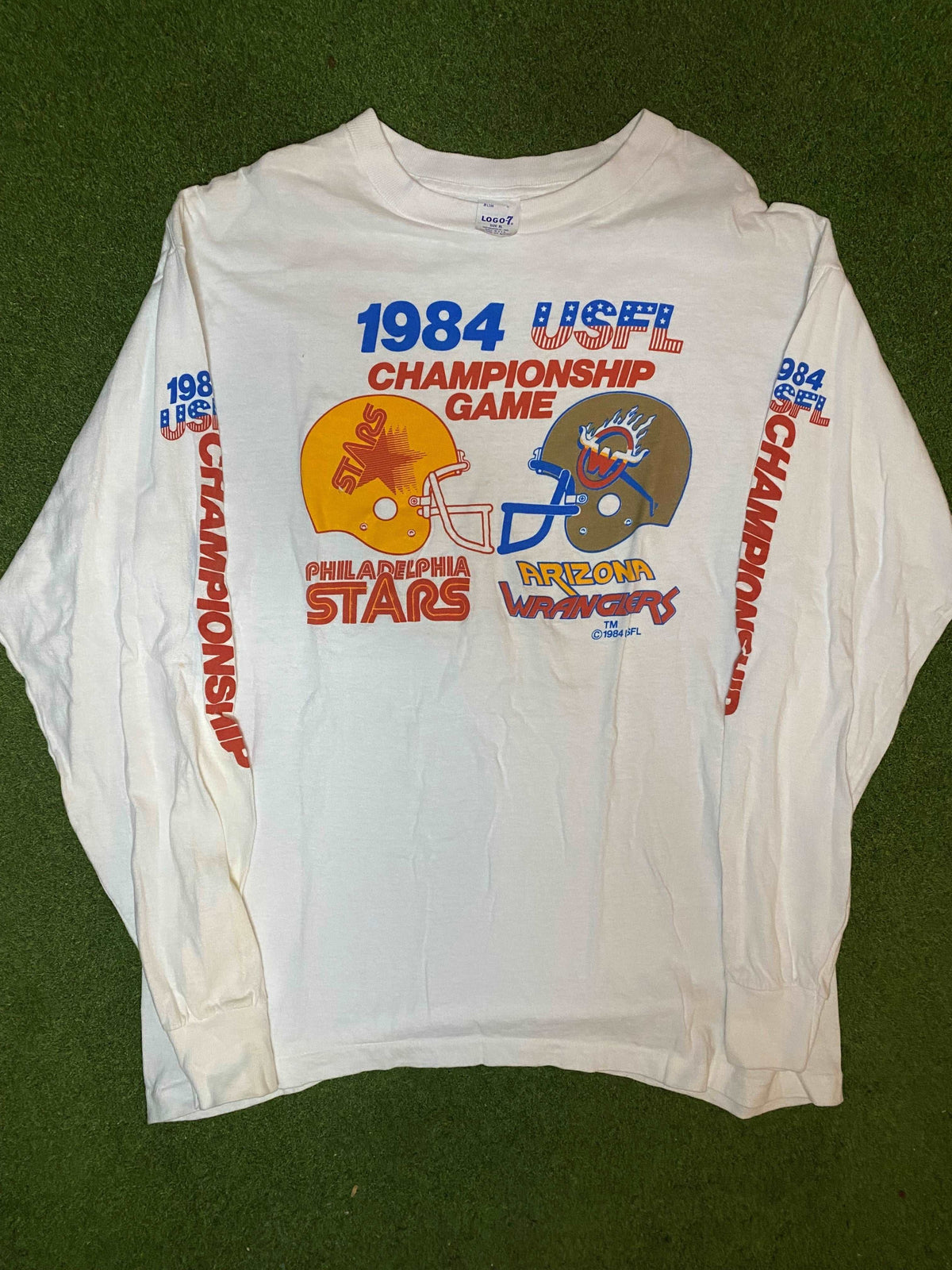 1984 USFL Championship - Philadelphia Stars Vs. Arizona Warriors - Vintage USFL Long Sleeve (Large) - Gametime Vintage