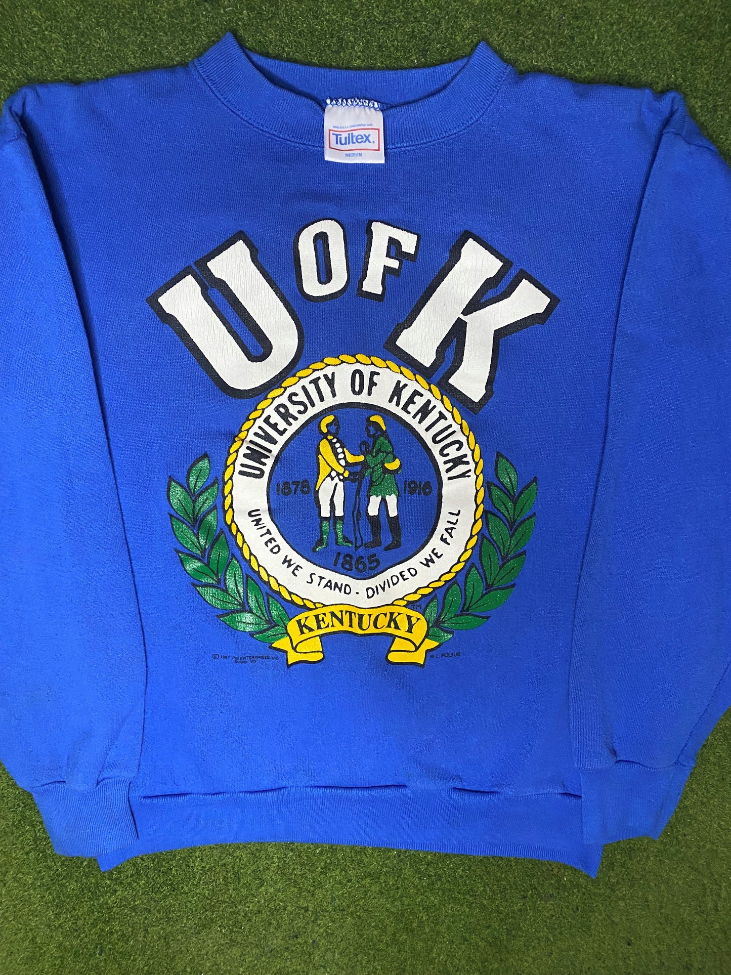 1987 Kentucky Wildcats - Vintage University Sweatshirt (Large) - Gametime Vintage