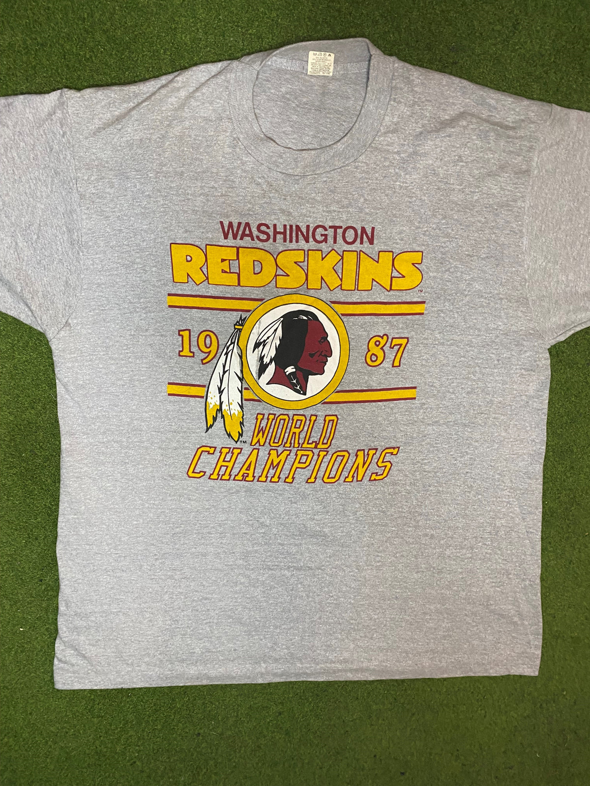 1987 Washington Redskins - World Champions - Vintage NFL T-Shirt (XL) - Gametime Vintage