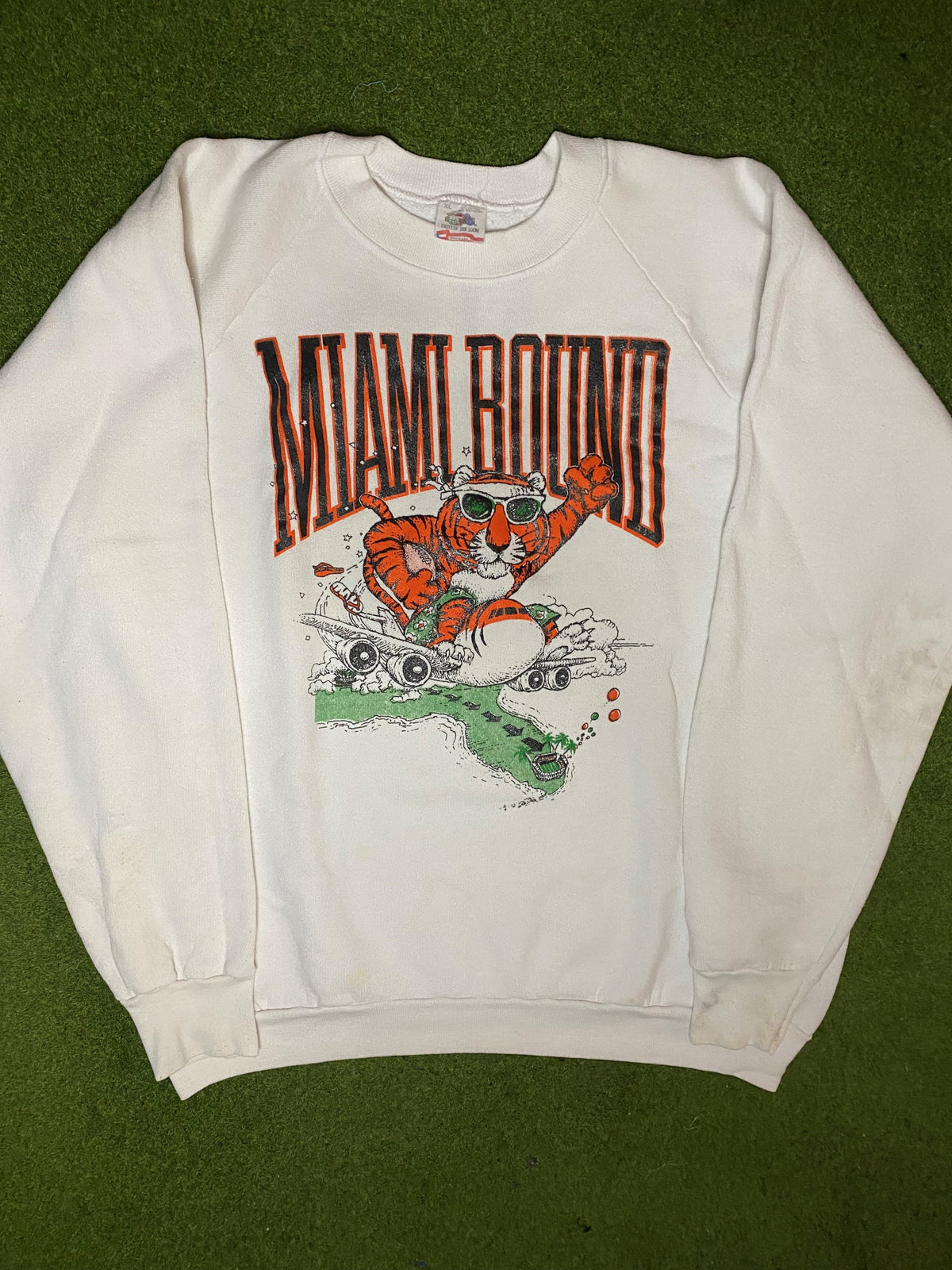 1989 Cincinnati Bengals - Miami Bound - Super Bowl XXIII - Vintage NFL Sweatshirt (XL) - Gametime Vintage