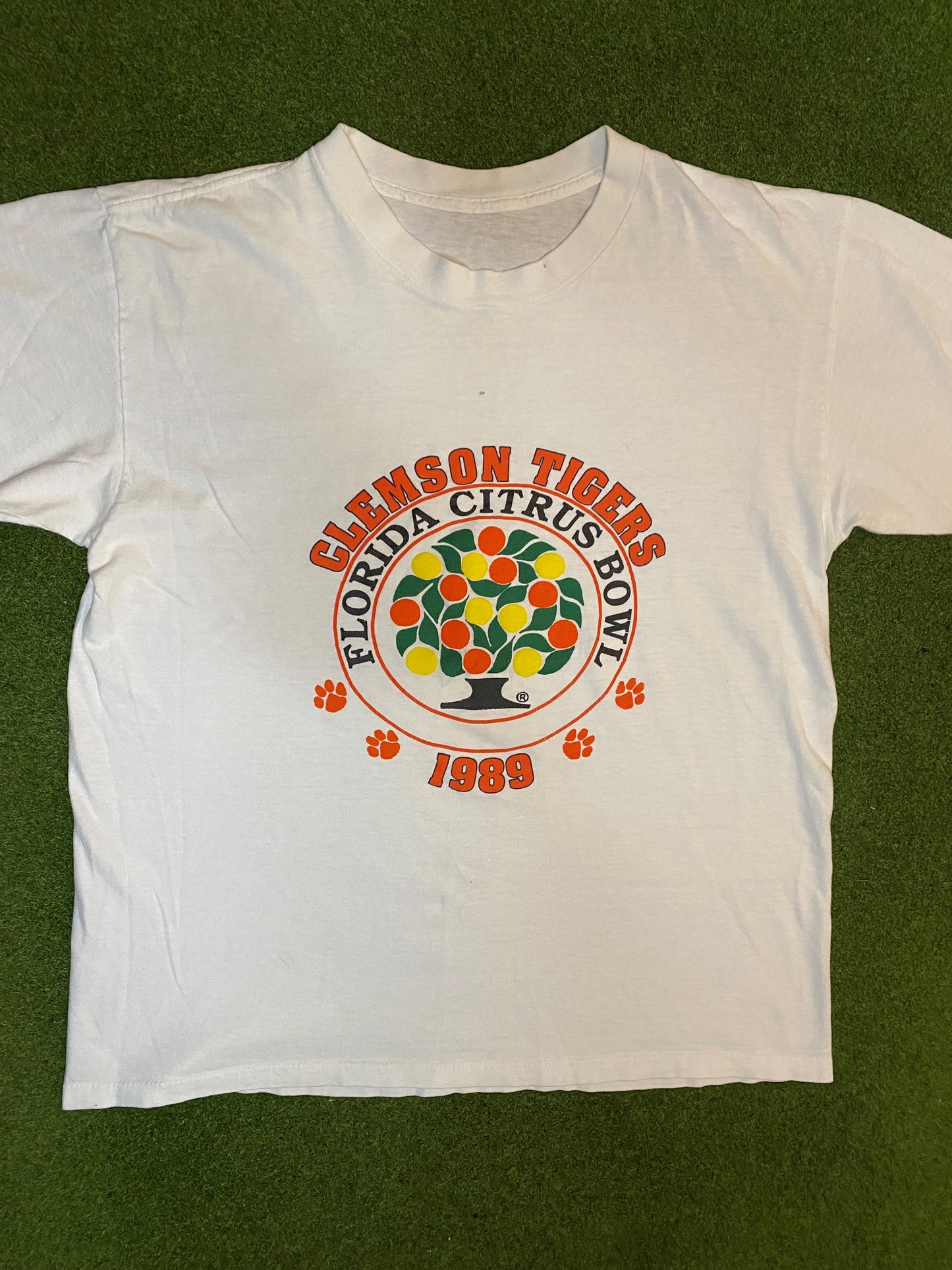 1989 Clemson Tigers - Citrus Bowl - Vintage College Football T-Shirt (Large) - Gametime Vintage