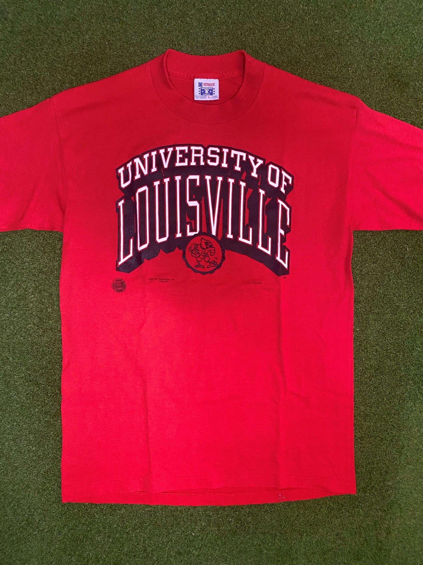 1989 Louisville Cardinals - Vintage University Tee Shirt (Large) - Gametime Vintage