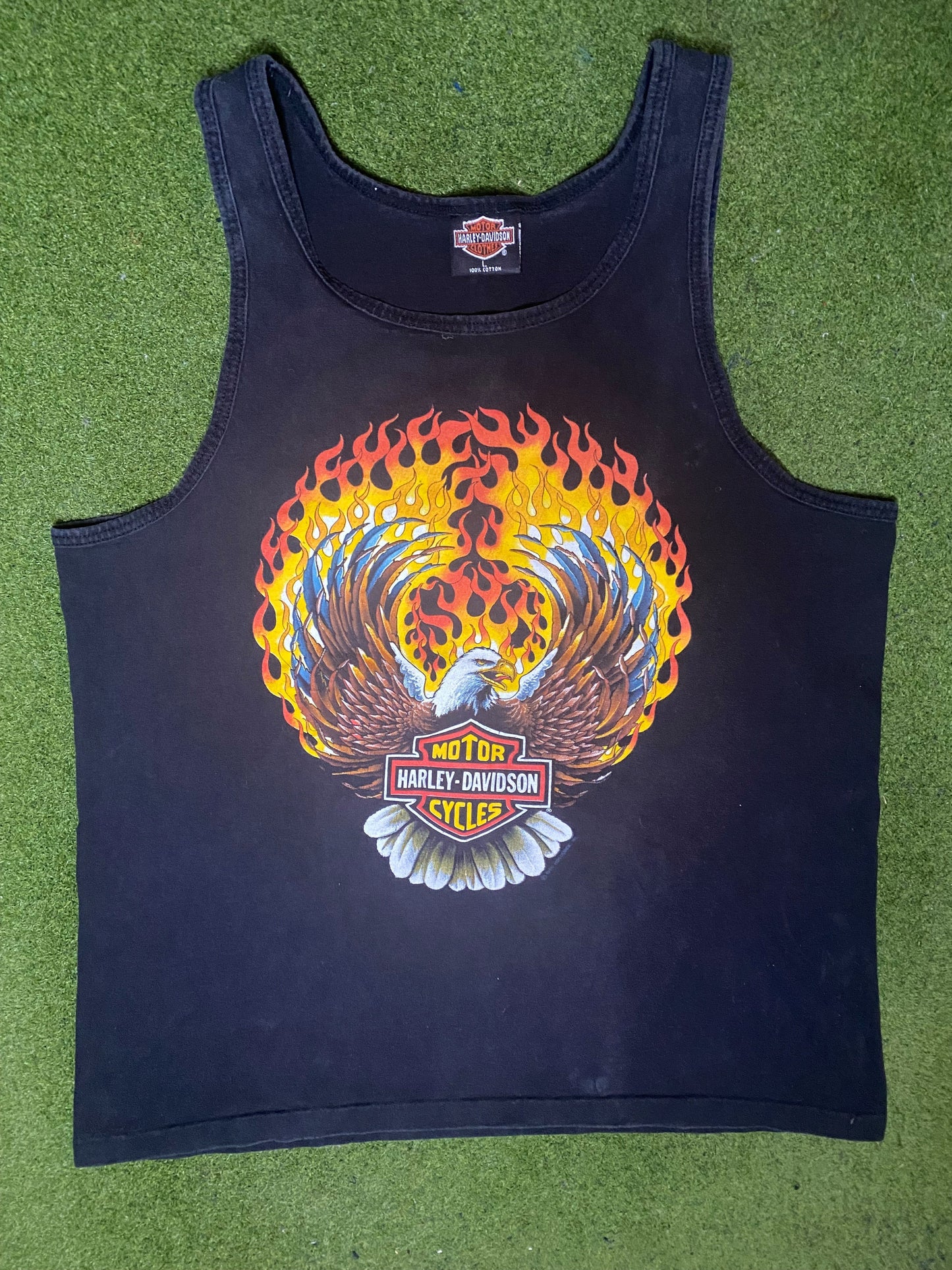 1990 Harley Davidson - Eagle - Vintage Harley Tank (Large) - Gametime Vintage