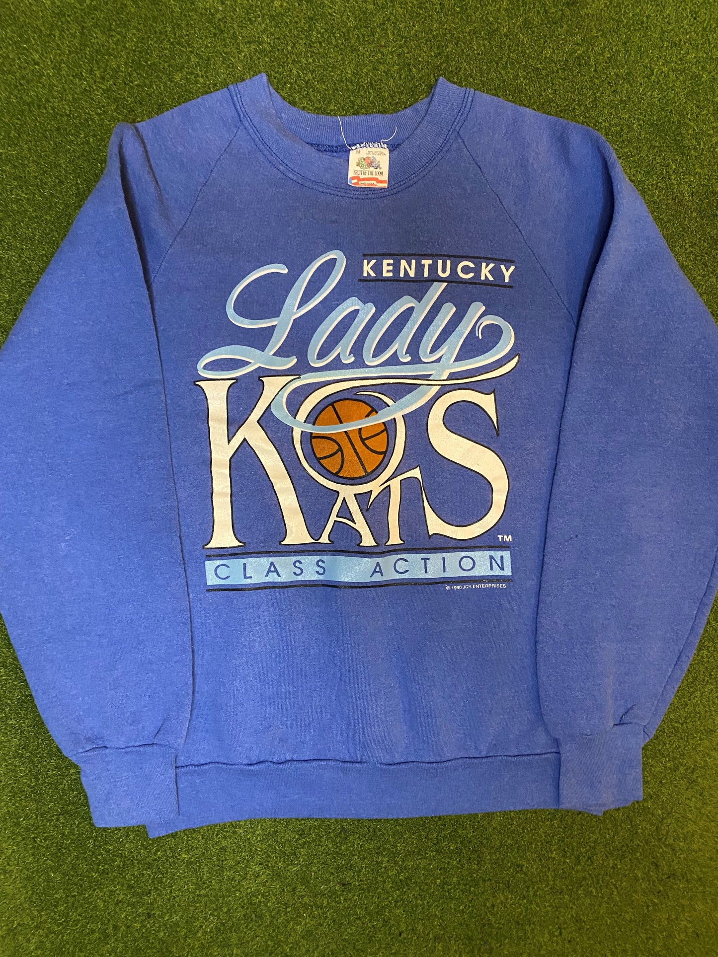 1990 Kentucky Lady Kats - Vintage College Basketball Sweatshirt (Medium) - Gametime Vintage