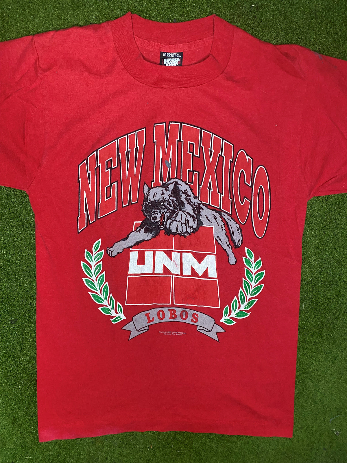 1990 New Mexico Lobos - Vintage College T-Shirt (Medium) - Gametime Vintage