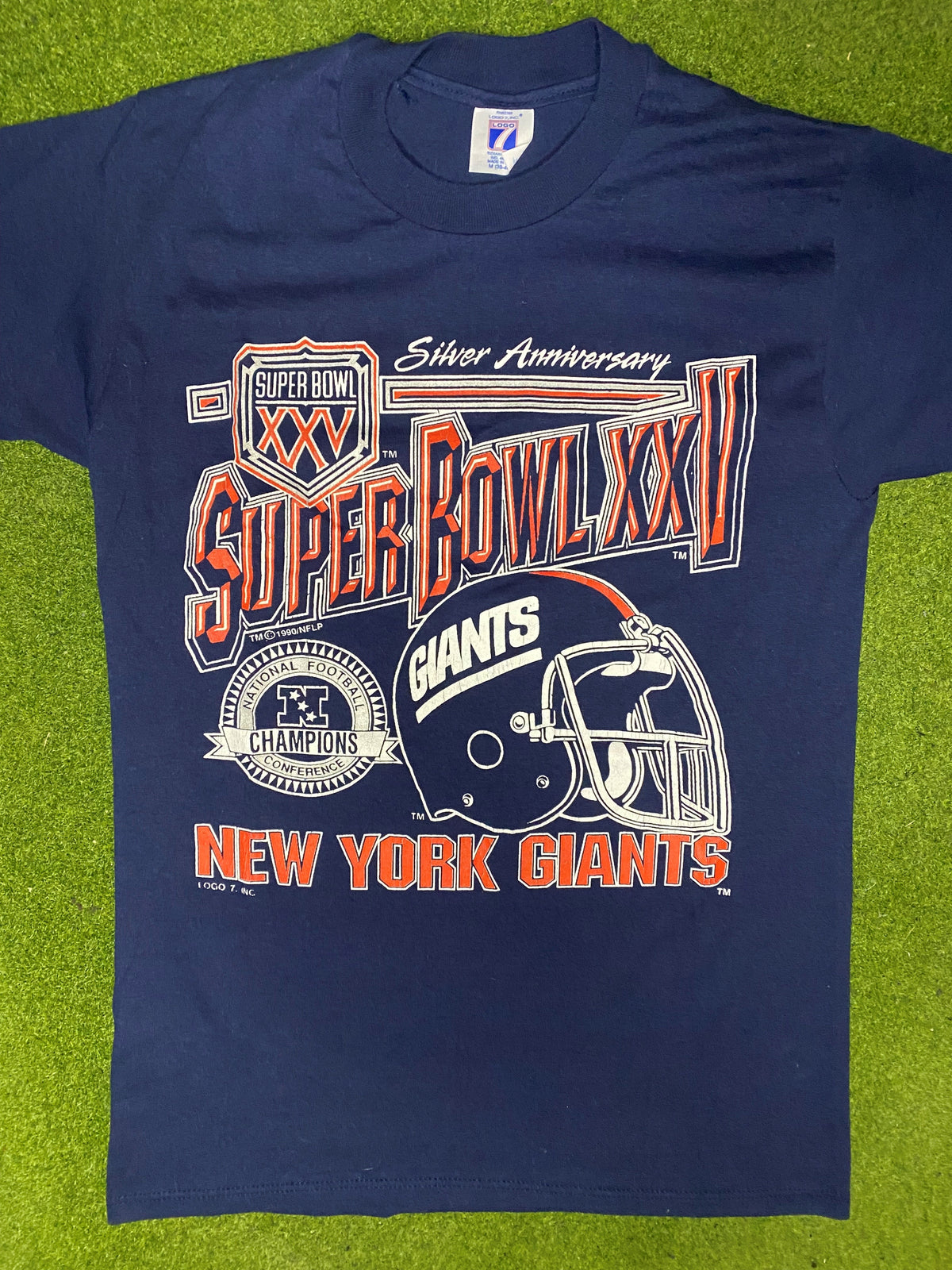 1990 New York Giants - Super Bowl XXV - Vintage NFL T-Shirt (Medium) - Gametime Vintage