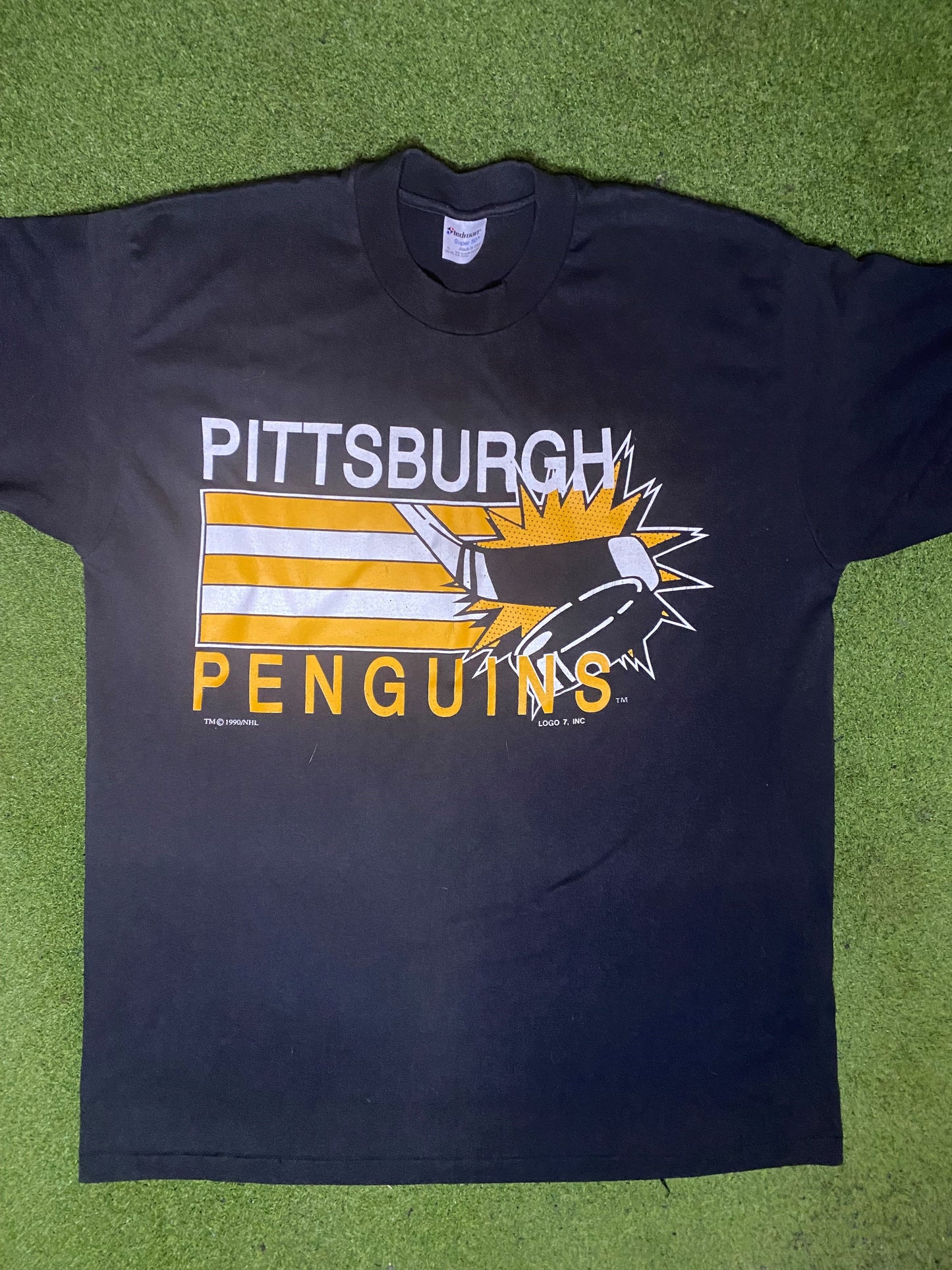 1990 Pittsburgh Penguins - Vintage NHL T-Shirt (XL) - Gametime Vintage