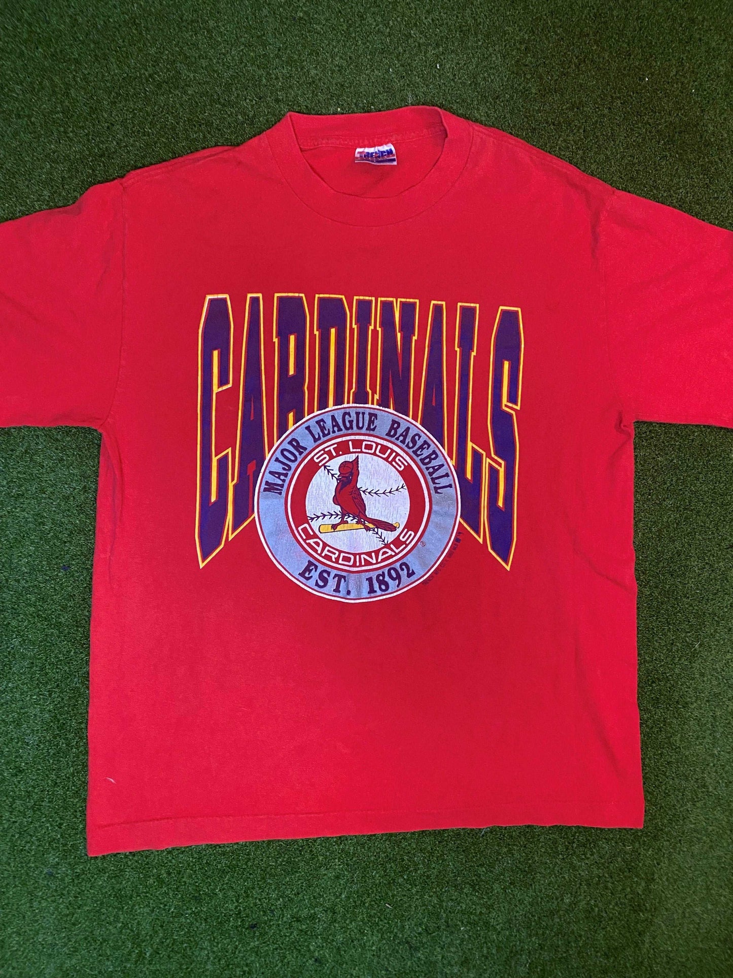 1990 St. Louis Cardinals - Big Logo - Vintage MLB Tee Shirt (Large) - Gametime Vintage