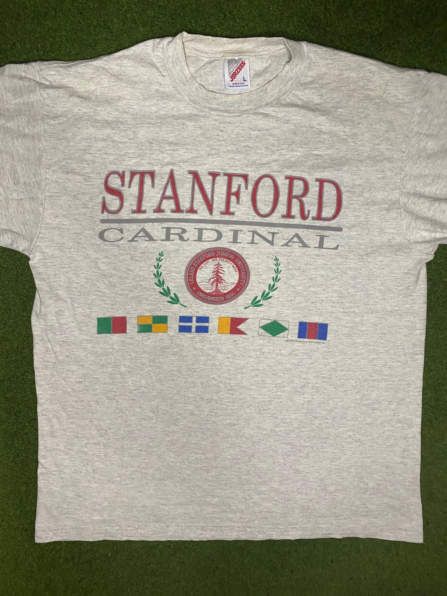 1990 Stanford Cardinals - Vintage College T-Shirt (Large) - Gametime Vintage