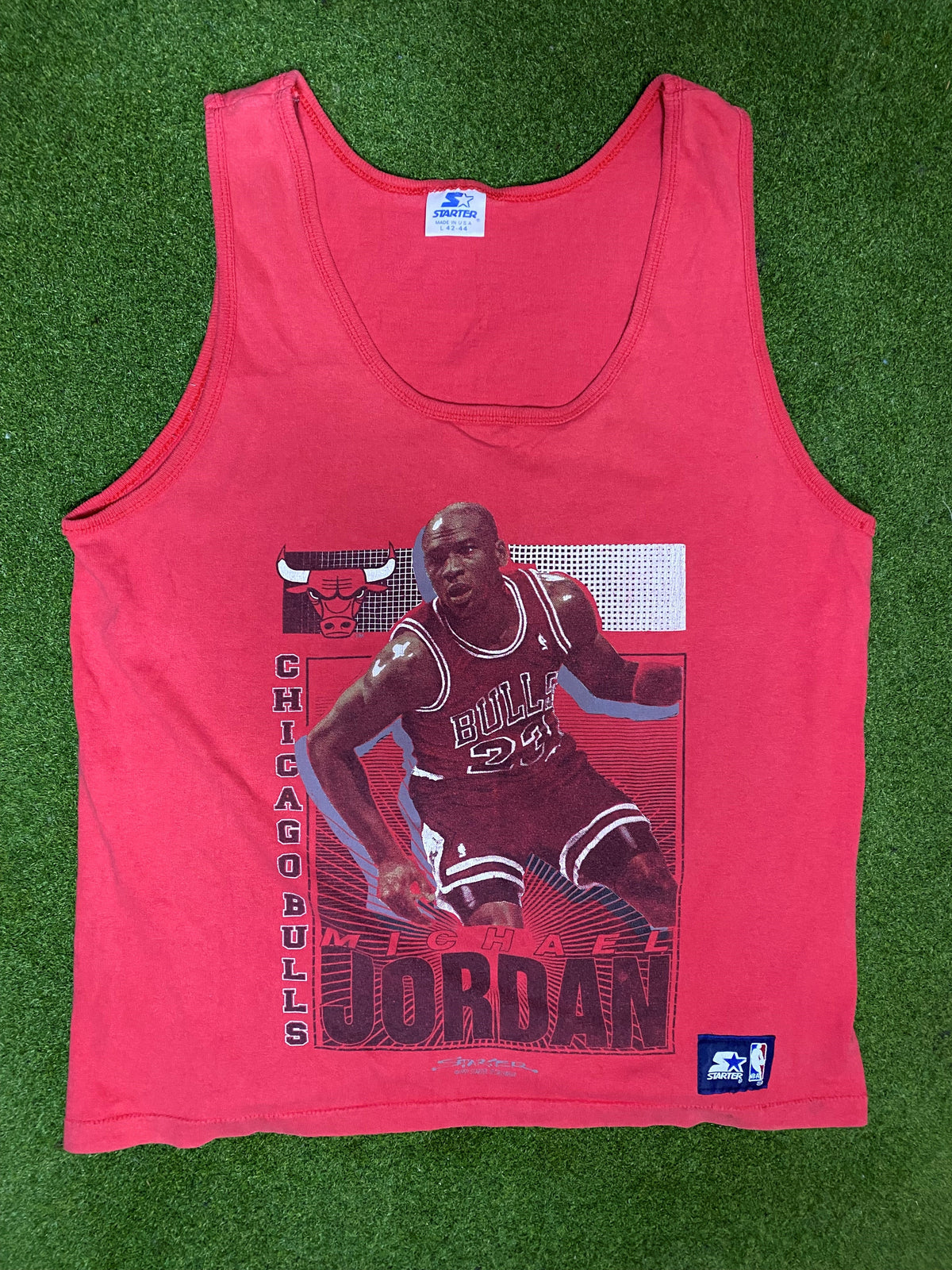1991 Chicago Bulls - Michael Jordan - Vintage NBA Player Tank (Large) - Gametime Vintage