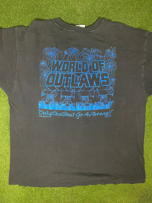 1991 Syracuse Supernationals - World Of Outlaws - Vintage Racing T Shirt (XL) - Gametime Vintage