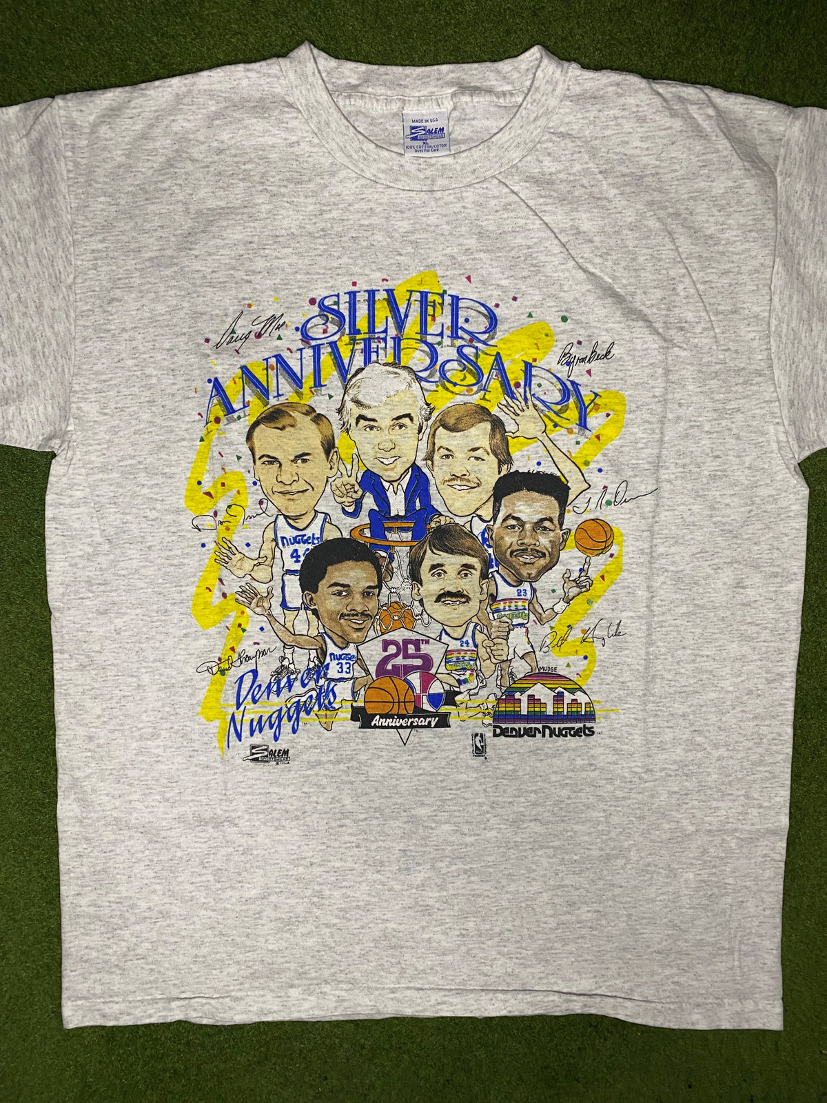 1992 Denver Nuggets - Silver Anniversary - Vintage NBA Player T Shirt (XL) - Gametime Vintage