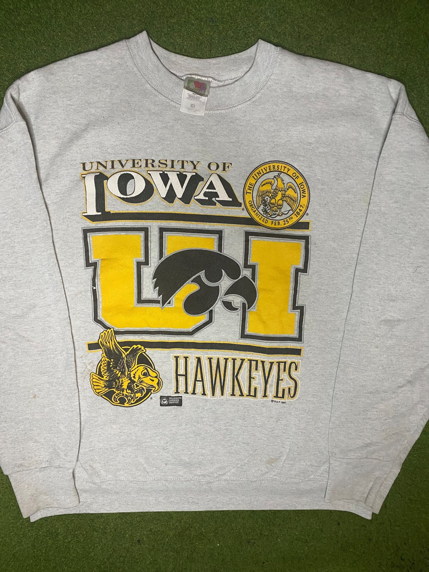 1992年爱荷华州 Hawkeyes - 复古大学卫衣 (XL)