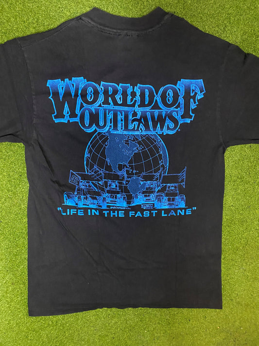 1992 Knoxville Nationals - World Of Outlaws - Vintage Racing T-Shirt (Medium) - Gametime Vintage