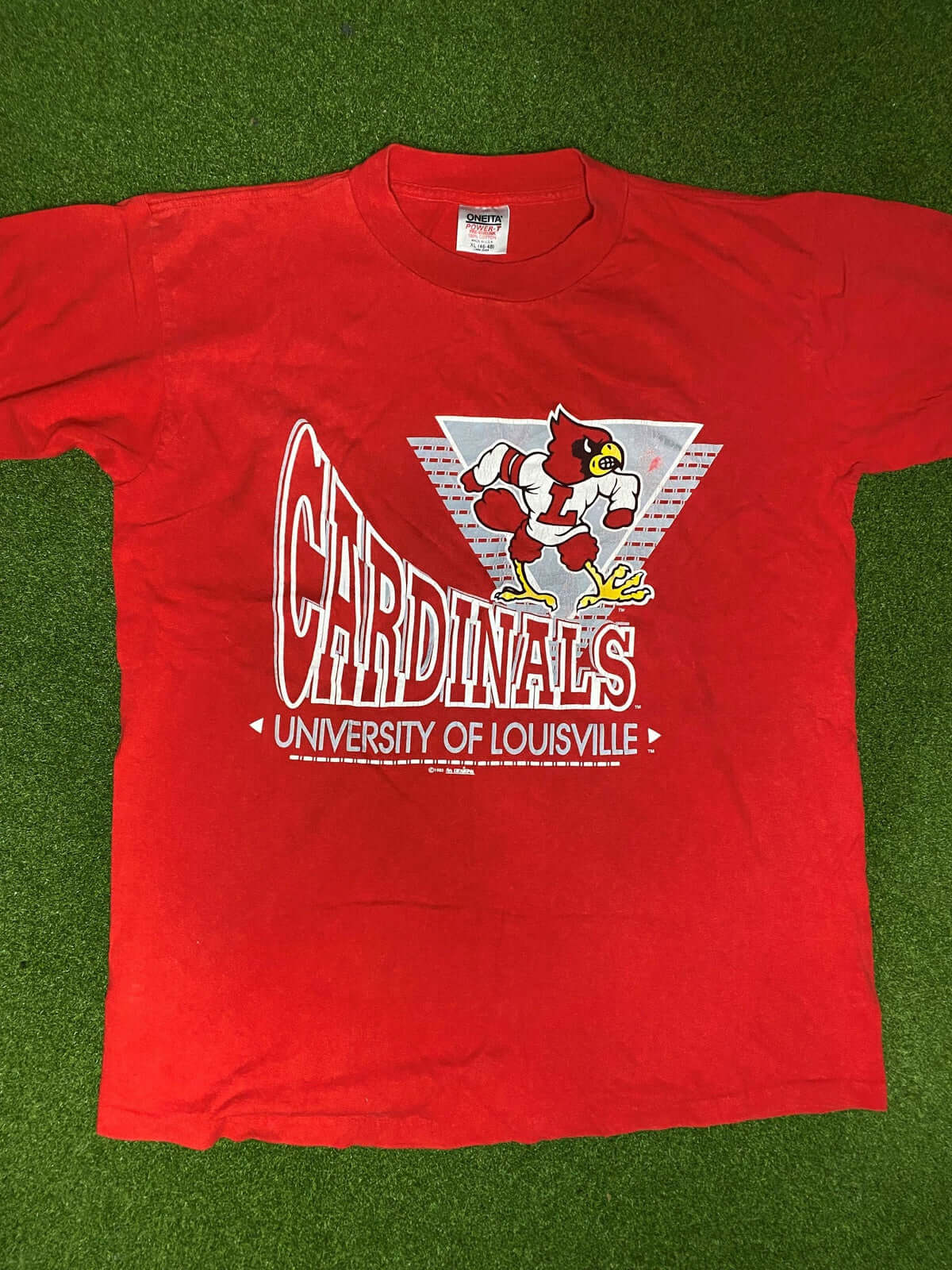 1992 Louisville Cardinals - Big Logo - Vintage College Tee Shirt (XL) - Gametime Vintage