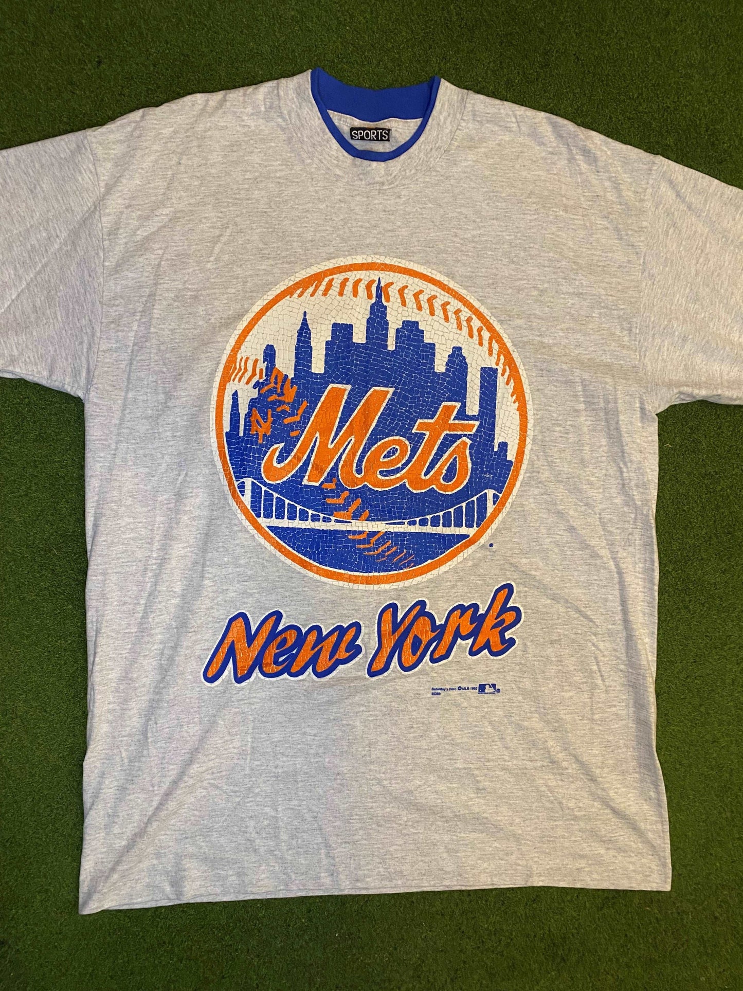 1992 New York Mets - Big Logo - Vintage MLB T-Shirt (XL) - Gametime Vintage