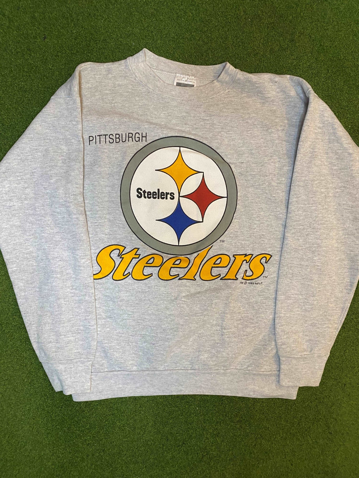 1992 Pittsburgh Steelers - Vintage NFL Crewneck Sweatshirt (Large) - Gametime Vintage