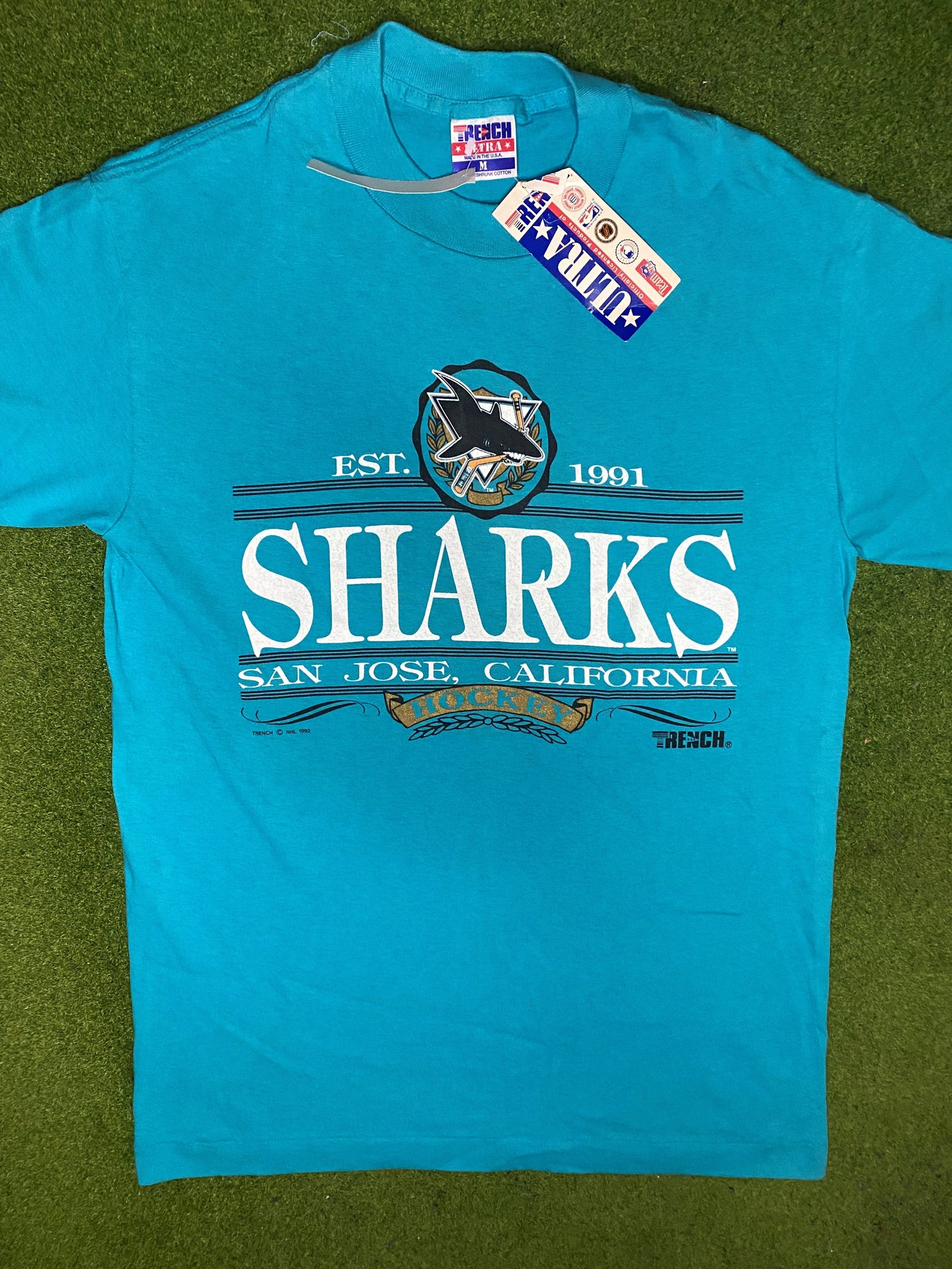 1992 San Jose Sharks - NWT - Vintage NHL T-Shirt (Medium) - Gametime Vintage