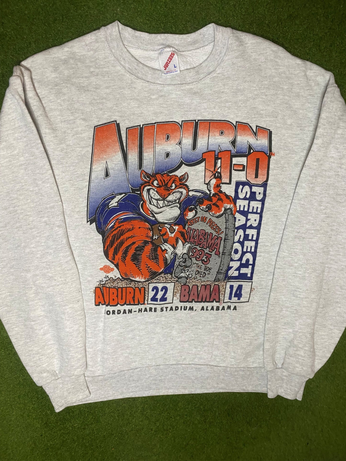 1993 Auburn Tigers - Perfect Season - Vintage College Sweatshirt (Large) - Gametime Vintage
