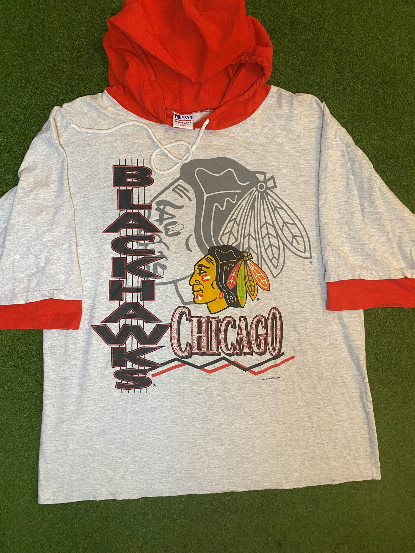 1993 Chicago Blackhawks - Vintage NHL Hoodie (XL) - Gametime Vintage