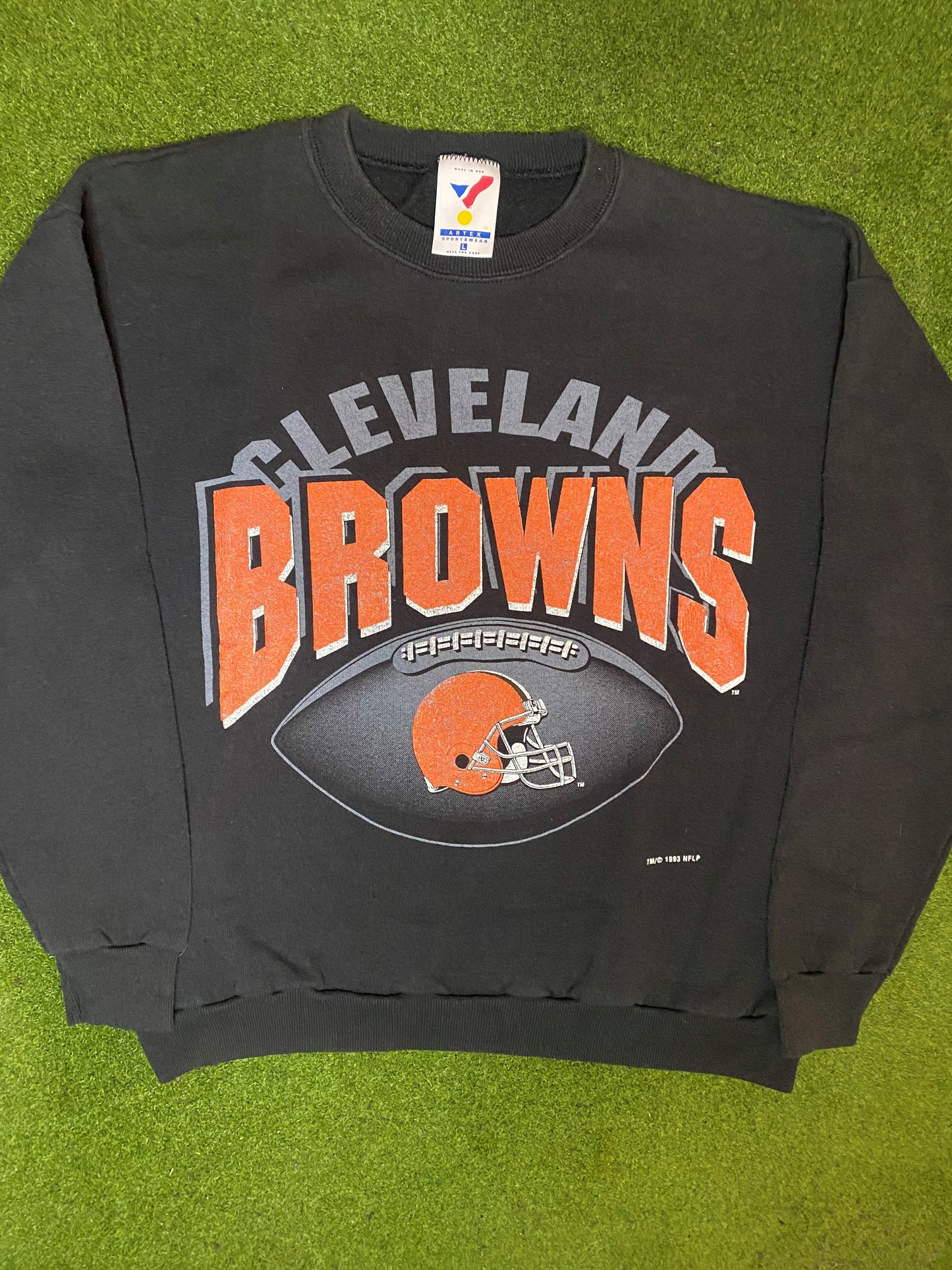 1993 Cleveland Browns - Vintage NFL Sweatshirt (Large) - Gametime Vintage