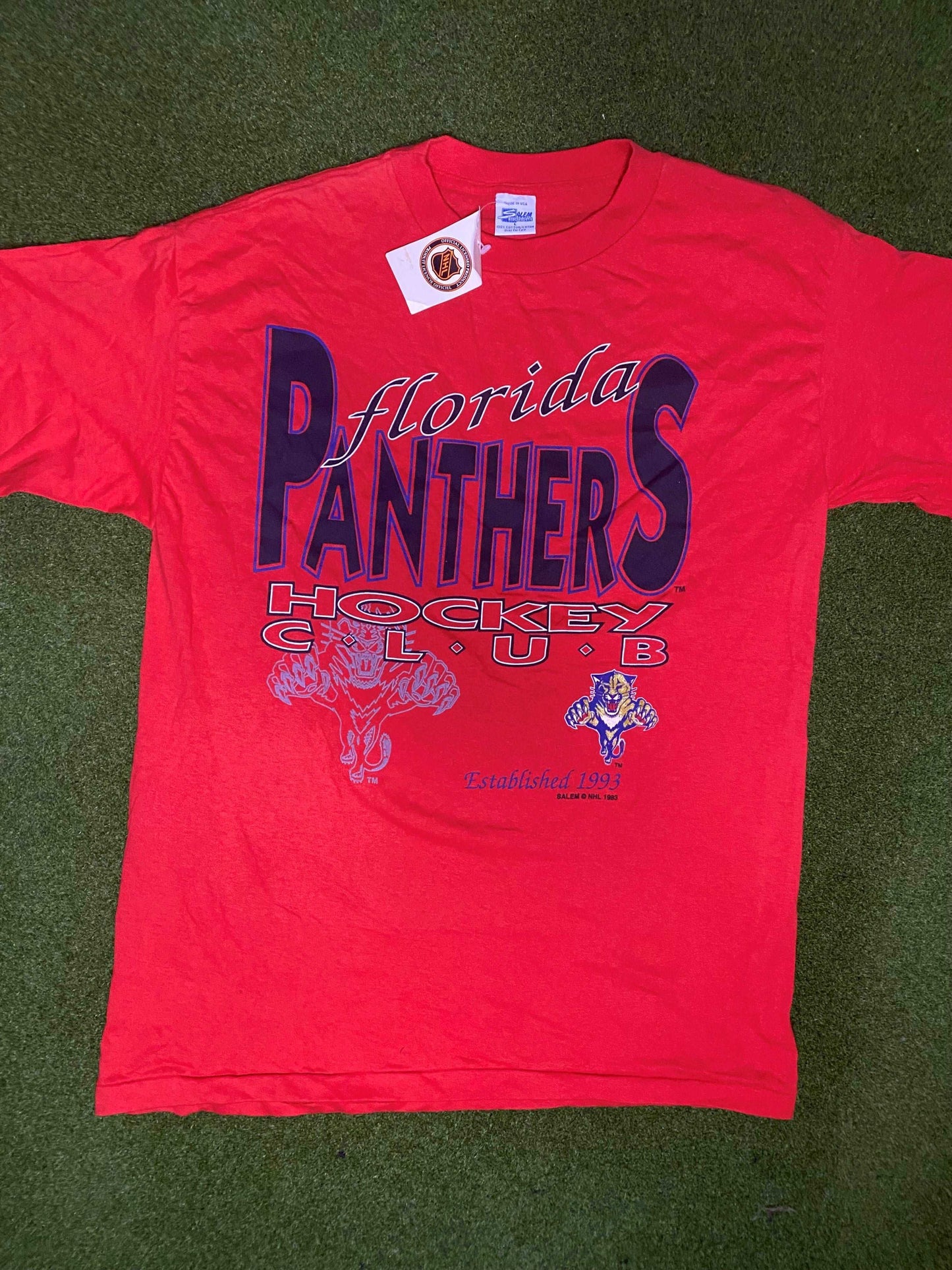1993 Florida Panthers - NWT - Vintage NHL Tee Shirt (Large) - Gametime Vintage