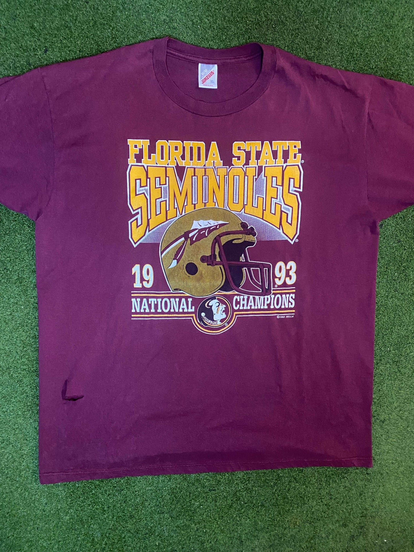 1993 Florida State Seminoles - National Champions - Vintage College Football T-Shirt (XL) - Gametime Vintage