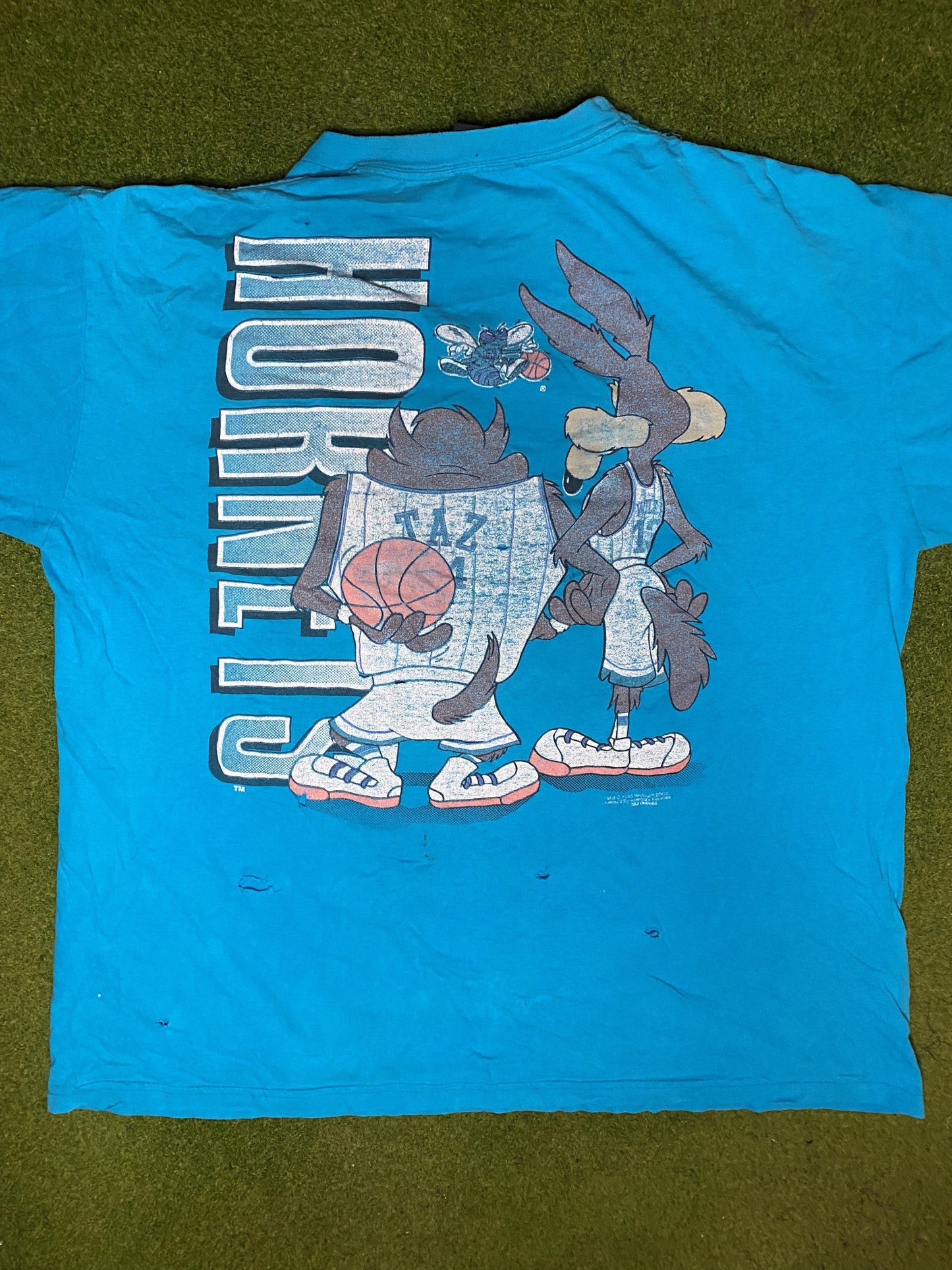 1993 Charlotte Hornets - Looney Tunes Crossover - Vintage NBA T-Shirt (XL) - Gametime Vintage