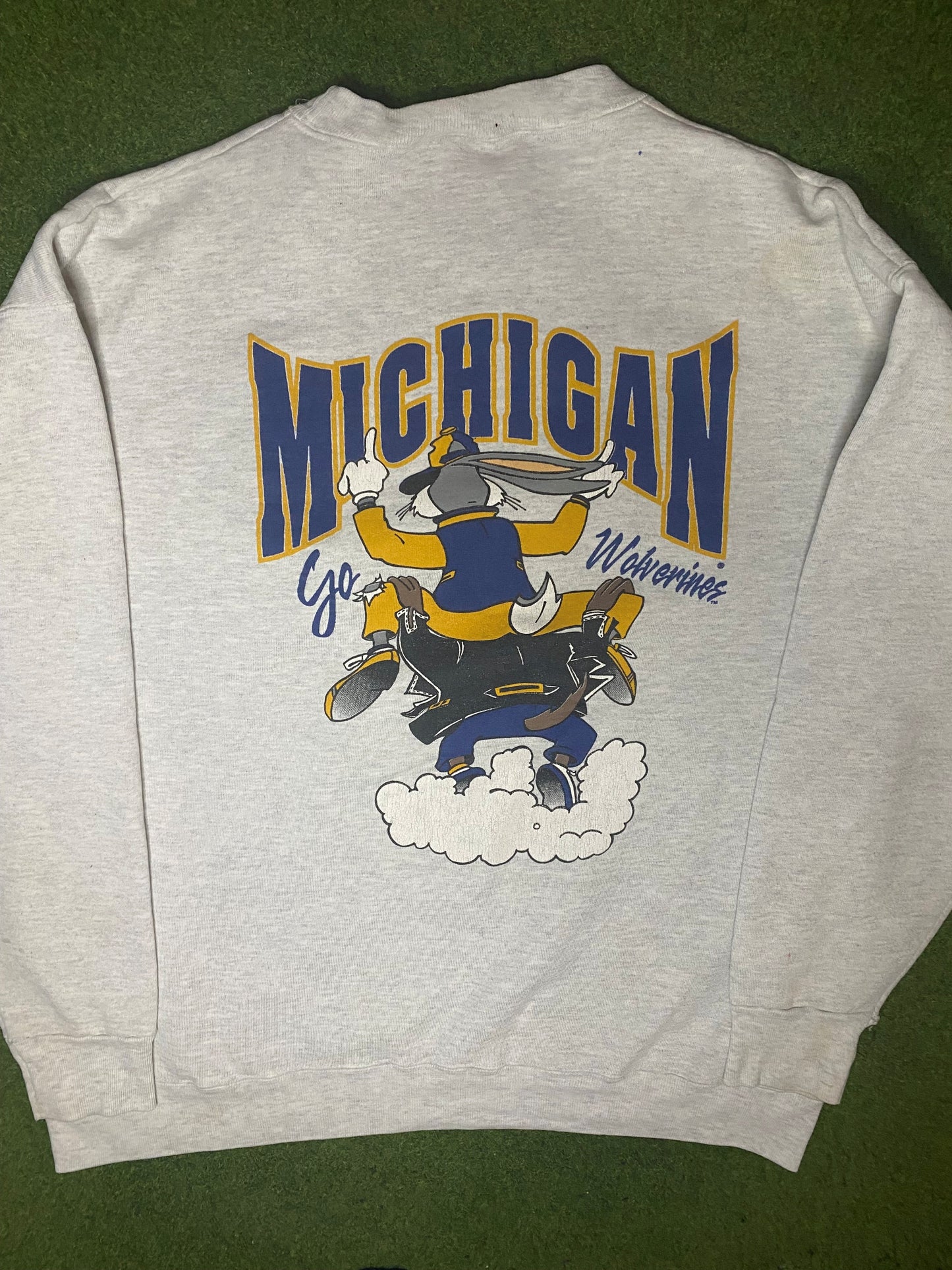 1993 Michigan Wolverines - Looney Tunes - Vintage College Sweatshirt (XL) - Gametime Vintage