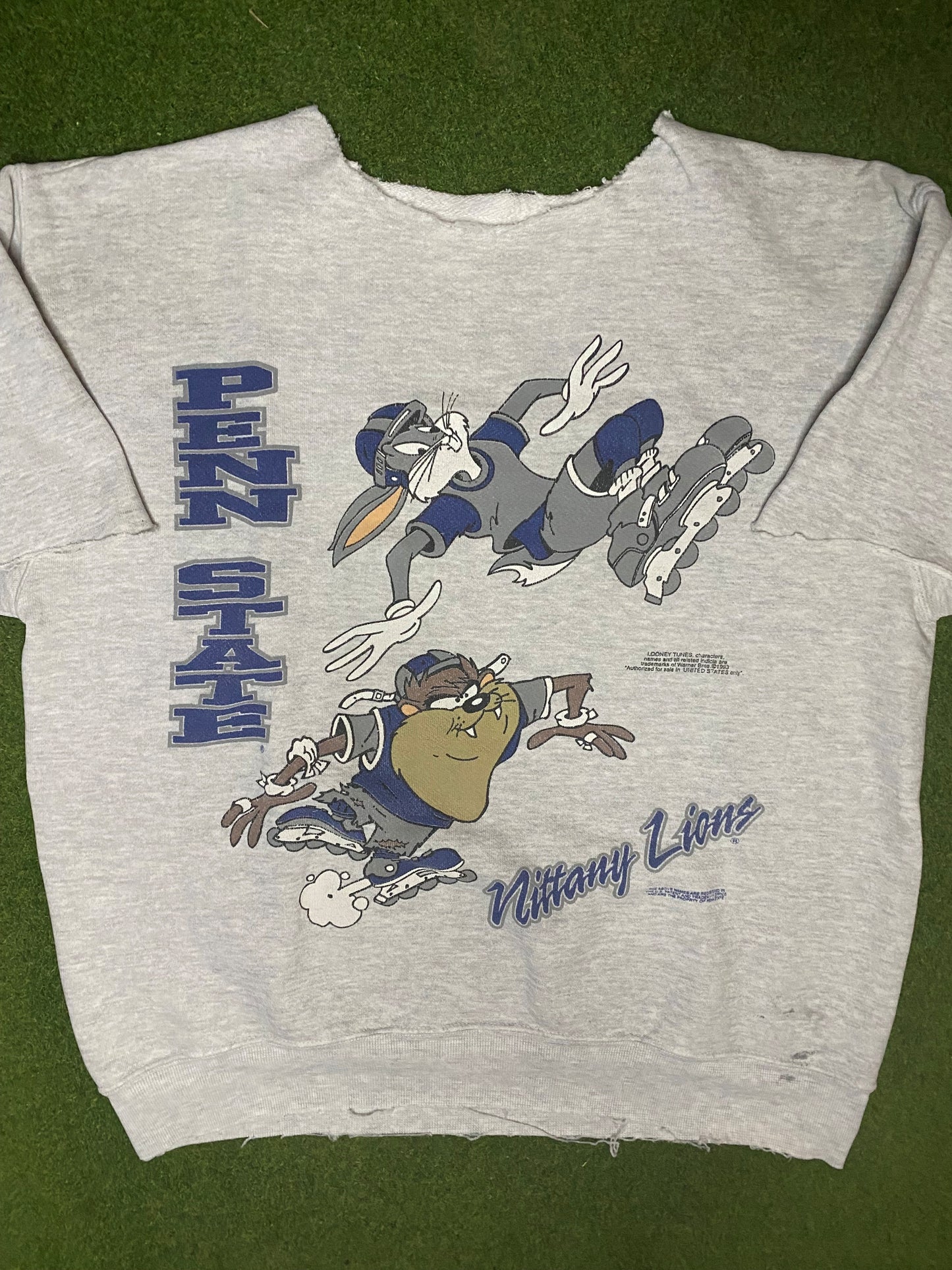 1993 Penn State Nittany Lions - Vintage College Cutoff Sweatshirt (Medium) - Gametime Vintage