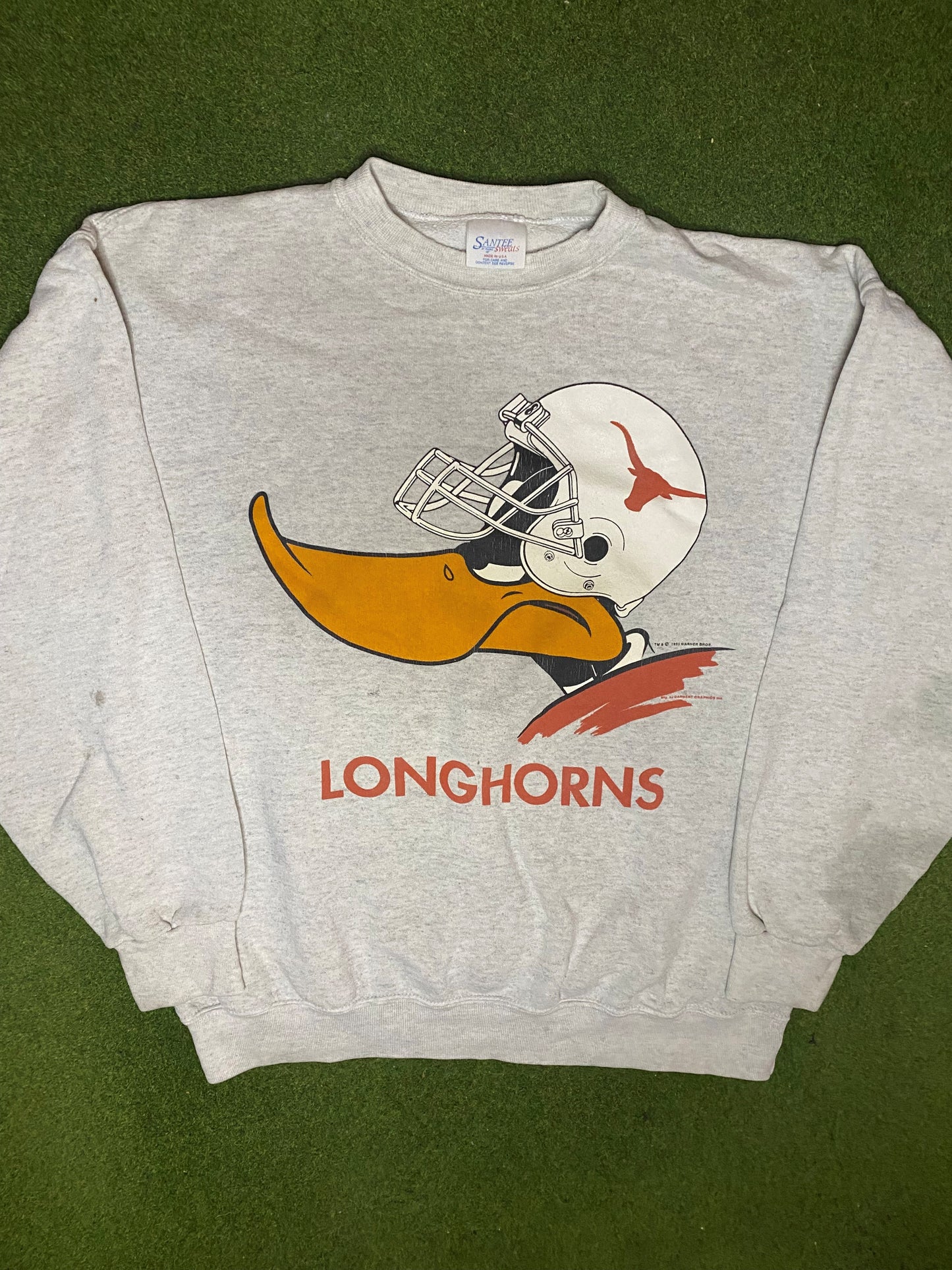 1993 Texas Longhorns - Daffy Duck - Vintage College Sweatshirt (Large) - Gametime Vintage