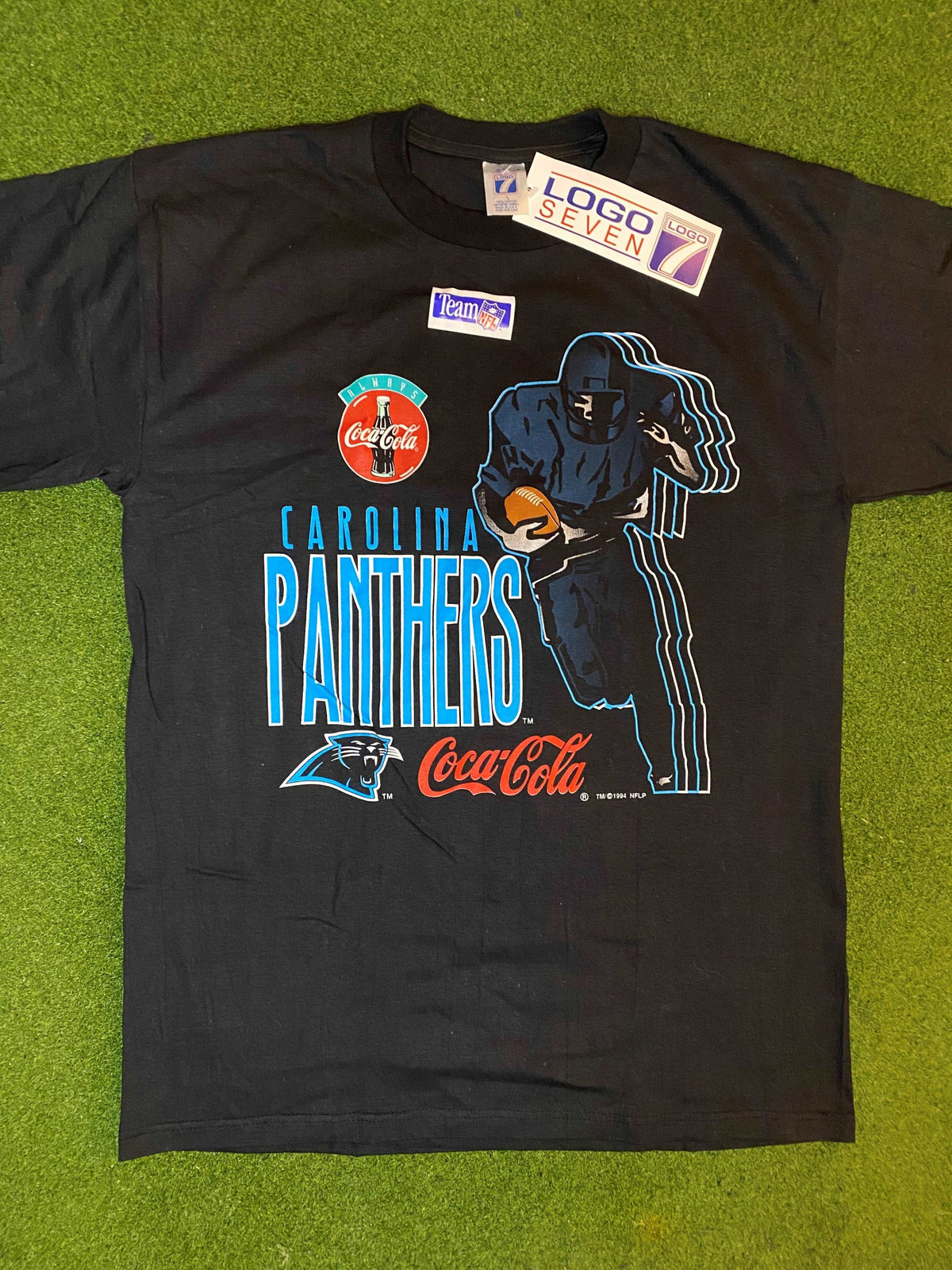 1994 Carolina Panthers - Coca Cola - NWT - Vintage NFL T-Shirt (Large) - Gametime Vintage
