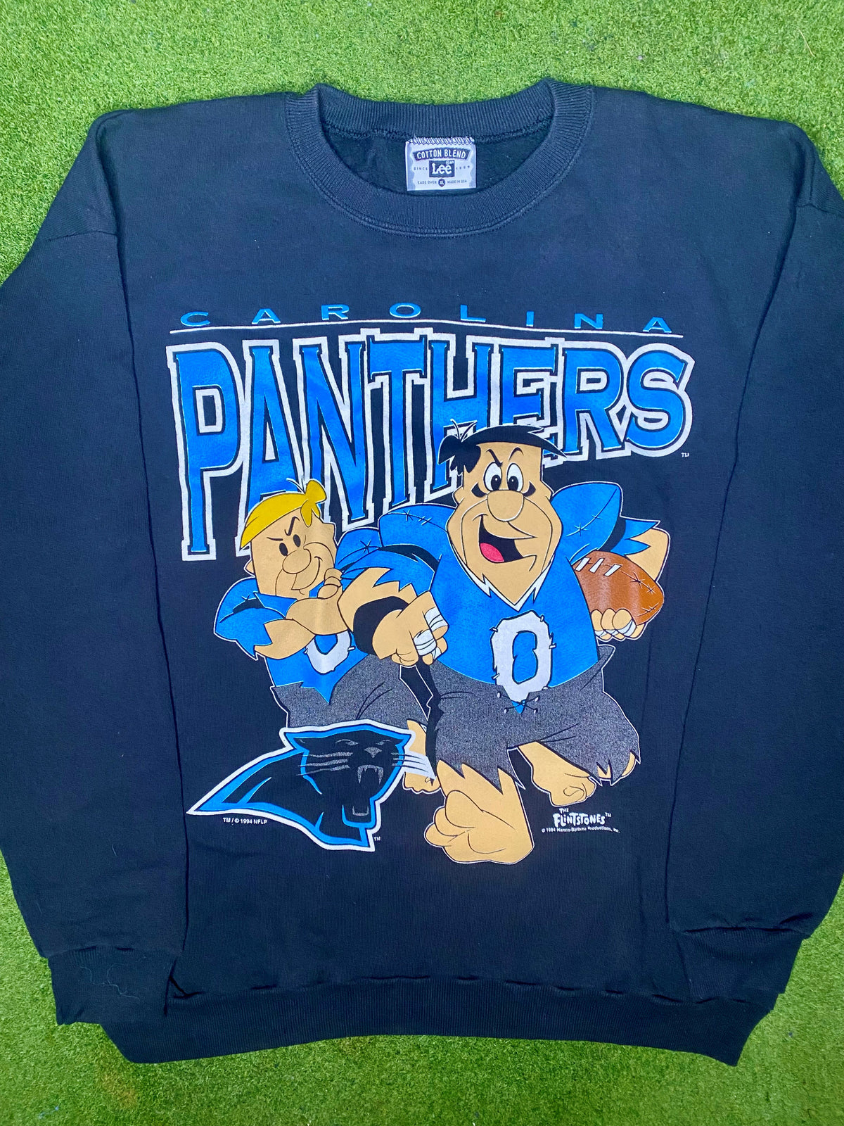 1994年卡罗来纳黑豹队 - 摩登原始人 - 复古NFL圆领运动衫 (XL)