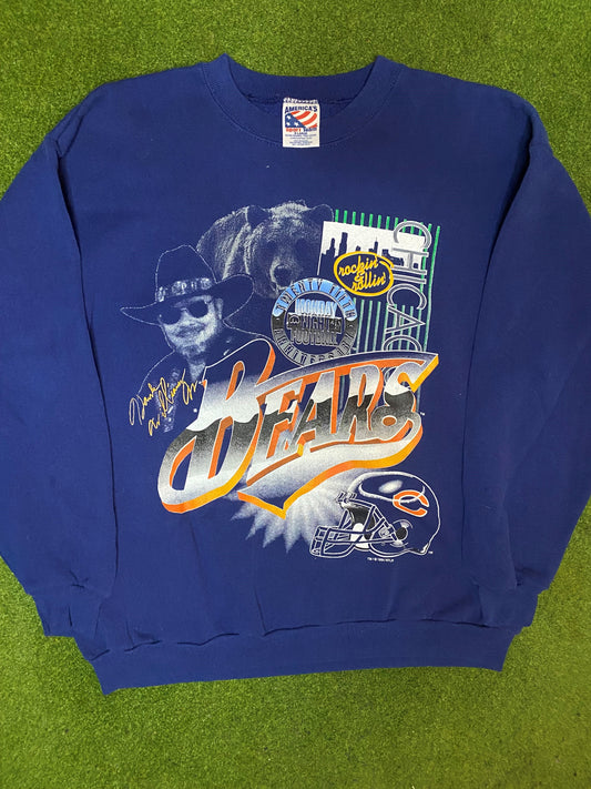 1994 Chicago Bears - Monday Night Football - Vintage NFL Crewneck Sweatshirt (XL)