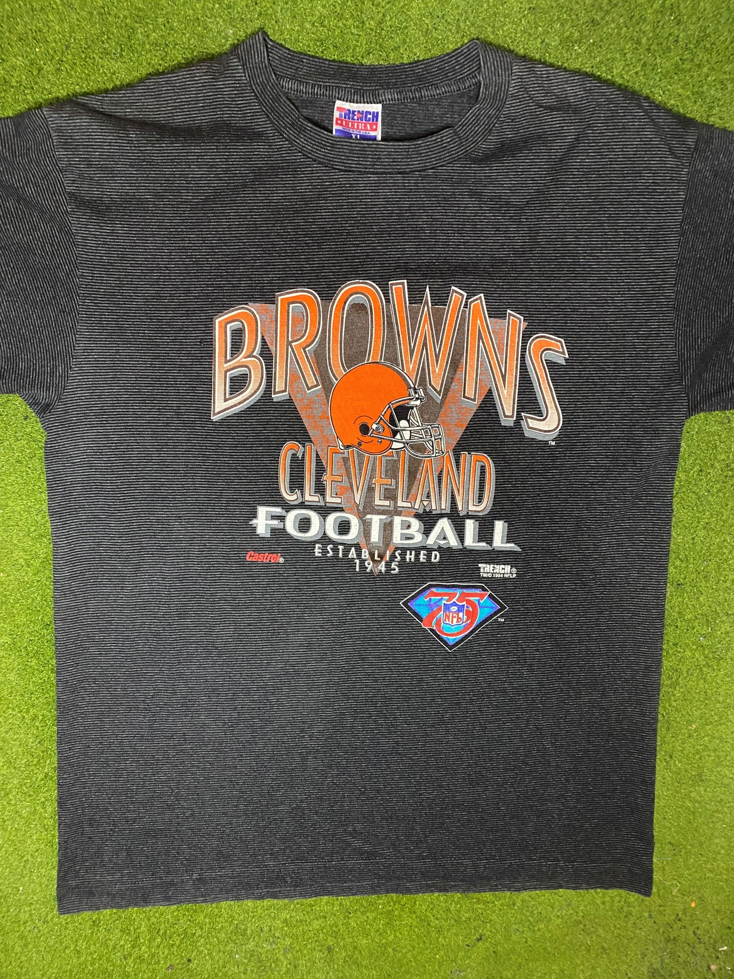 1994 Cleveland Browns - 75th Anniversary - Vintage NFL T-Shirt (XL) - Gametime Vintage