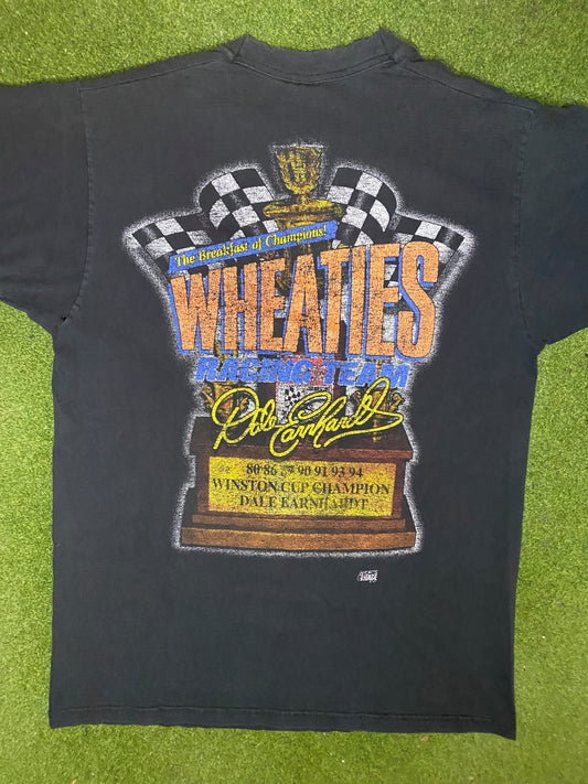 1994 Dale Earnhardt - 7x Champions - Wheaties - Vintage NASCAR T-Shirt (Large) - Gametime Vintage