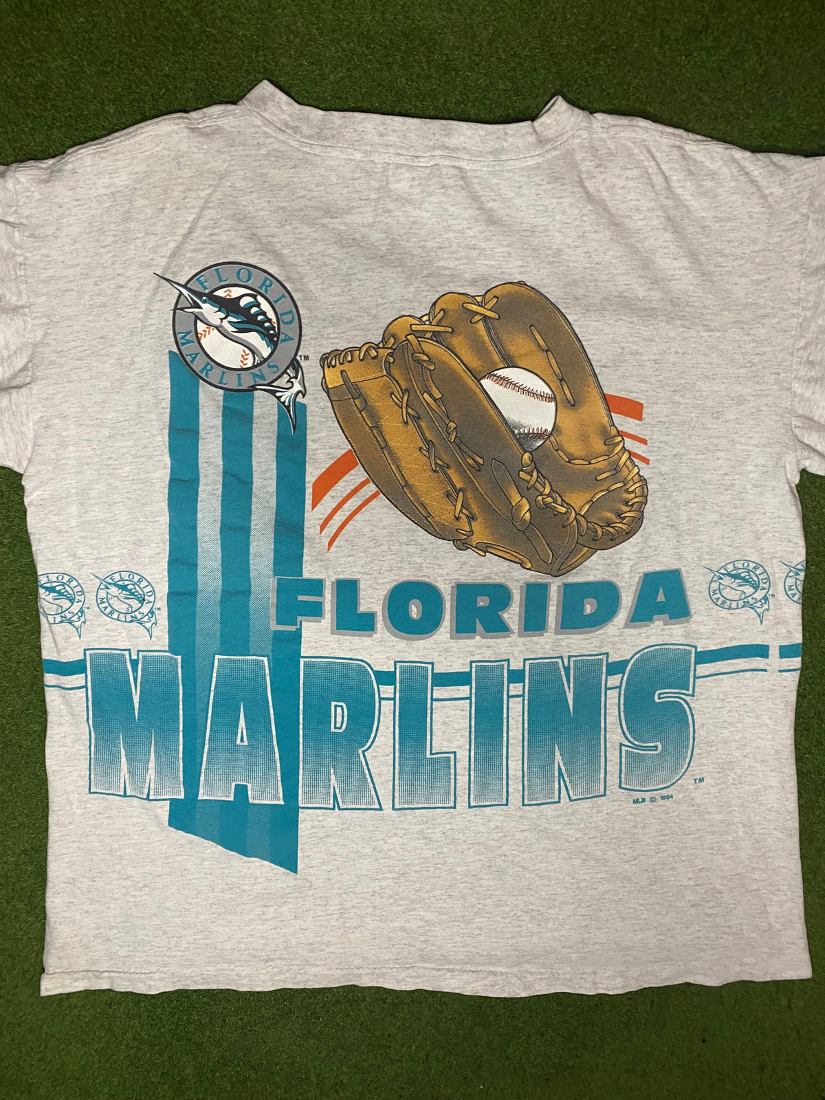 1994 Florida Marlins - AOP - Vintage MLB T Shirt (Large) - Gametime Vintage