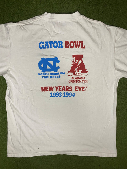 1994 Gator Bowl - Alabama Vs. North Carolina - Vintage College T-Shirt (XL) - Gametime Vintage
