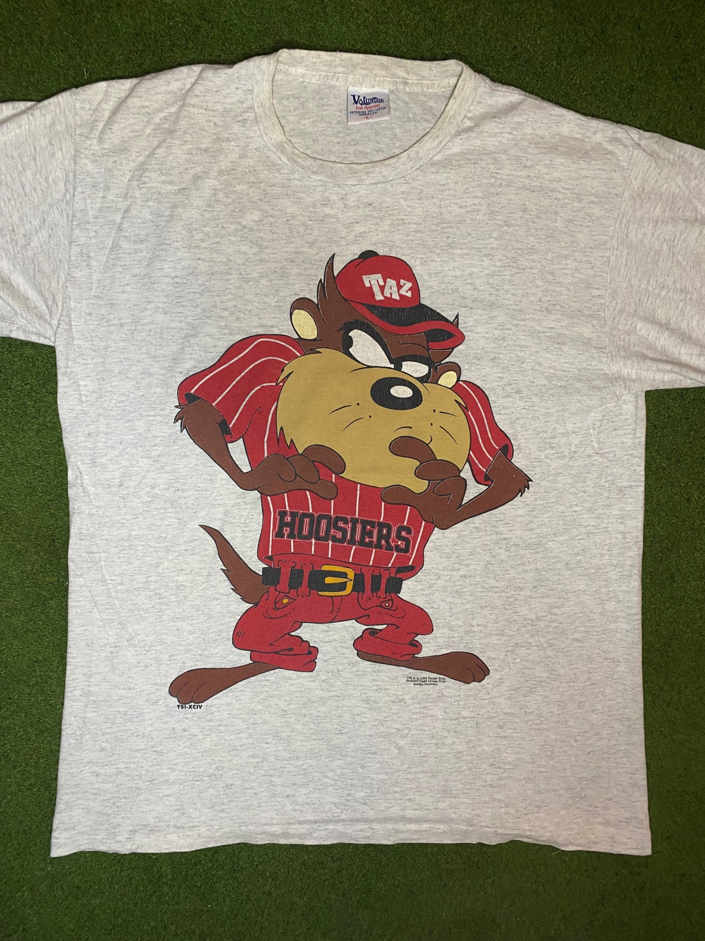 1994 Indiana Hoosiers - Taz Crossover - Vintage College T-Shirt (Large) - Gametime Vintage