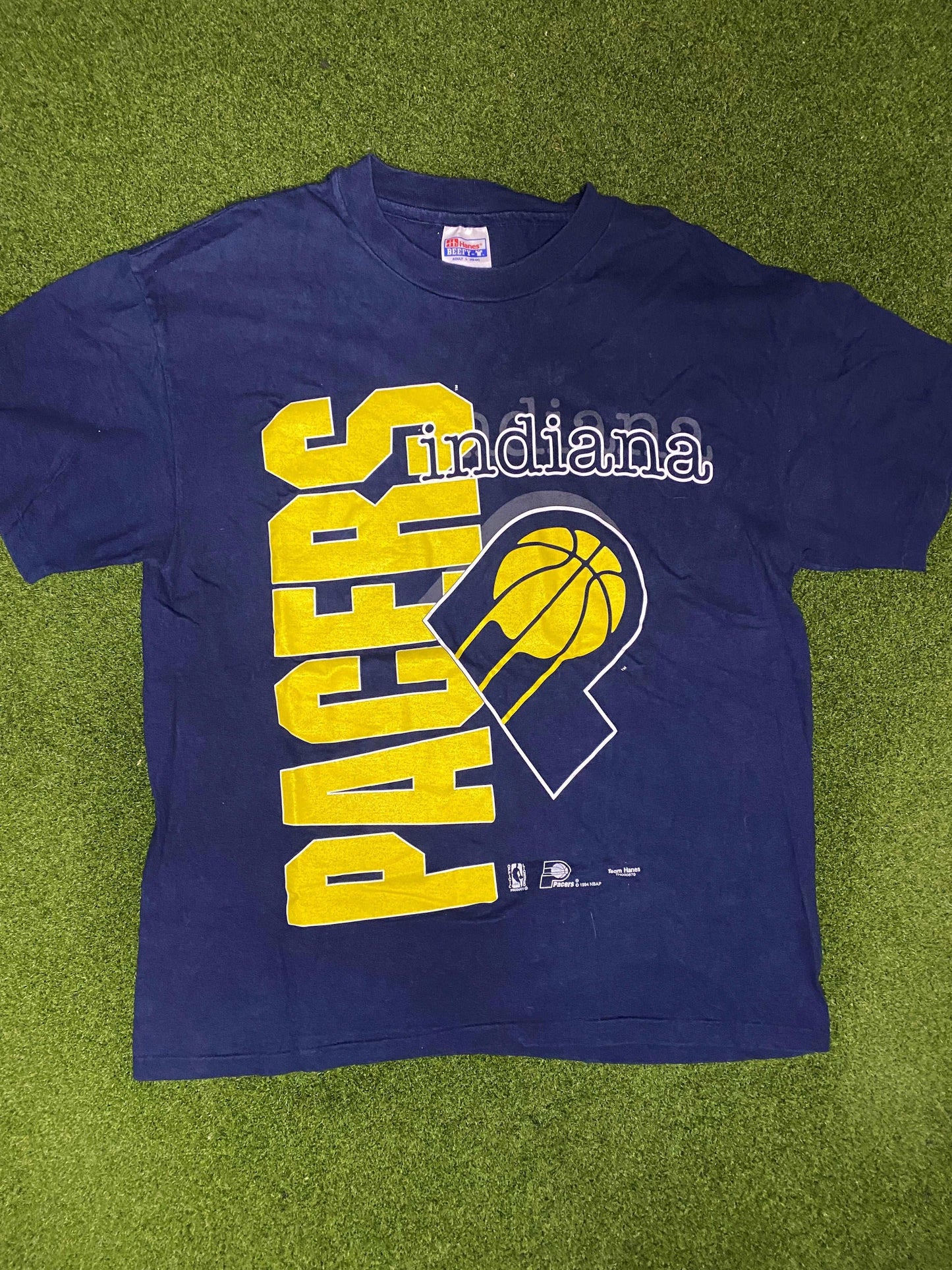 1994 Indiana Pacers - Big Logo - Vintage NBA Tee Shirt (Large) - Gametime Vintage