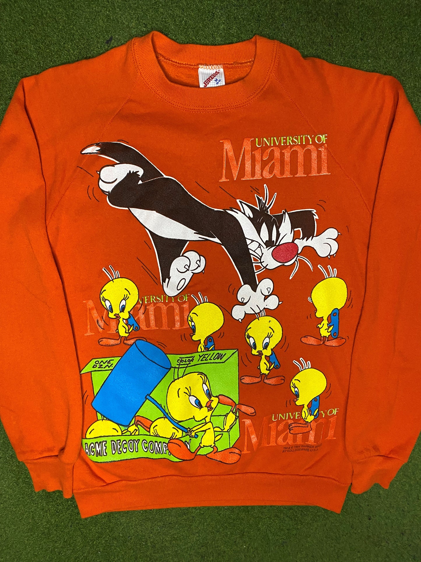 1994 Miami Hurricanes - Looney Tunes - Vintage College Sweatshirt (Medium) - Gametime Vintage