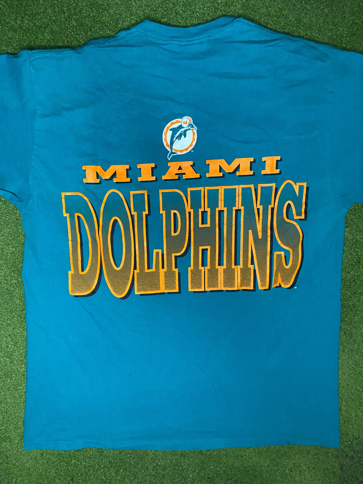 1994 Miami Dolphins - Big Logo Double Sided - Vintage NFL T Shirt (XL) - Gametime Vintage