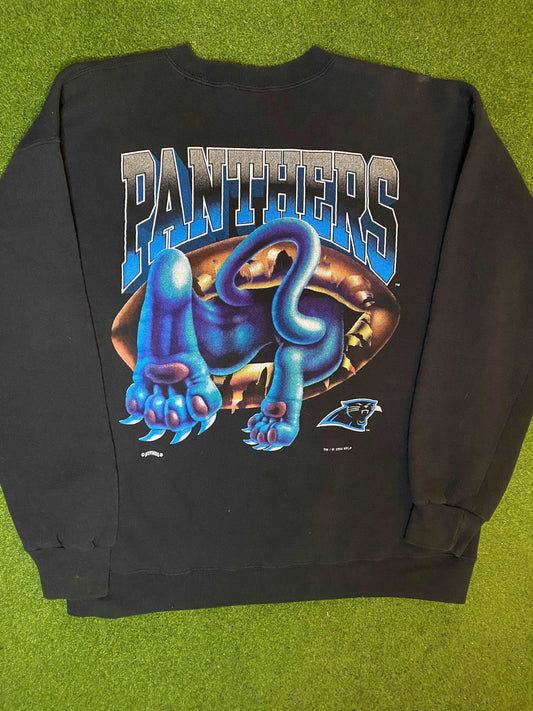 1994 Carolina Panthers - Break Thru - Double Sided - Vintage NFL Sweatshirt (XL) - Gametime Vintage